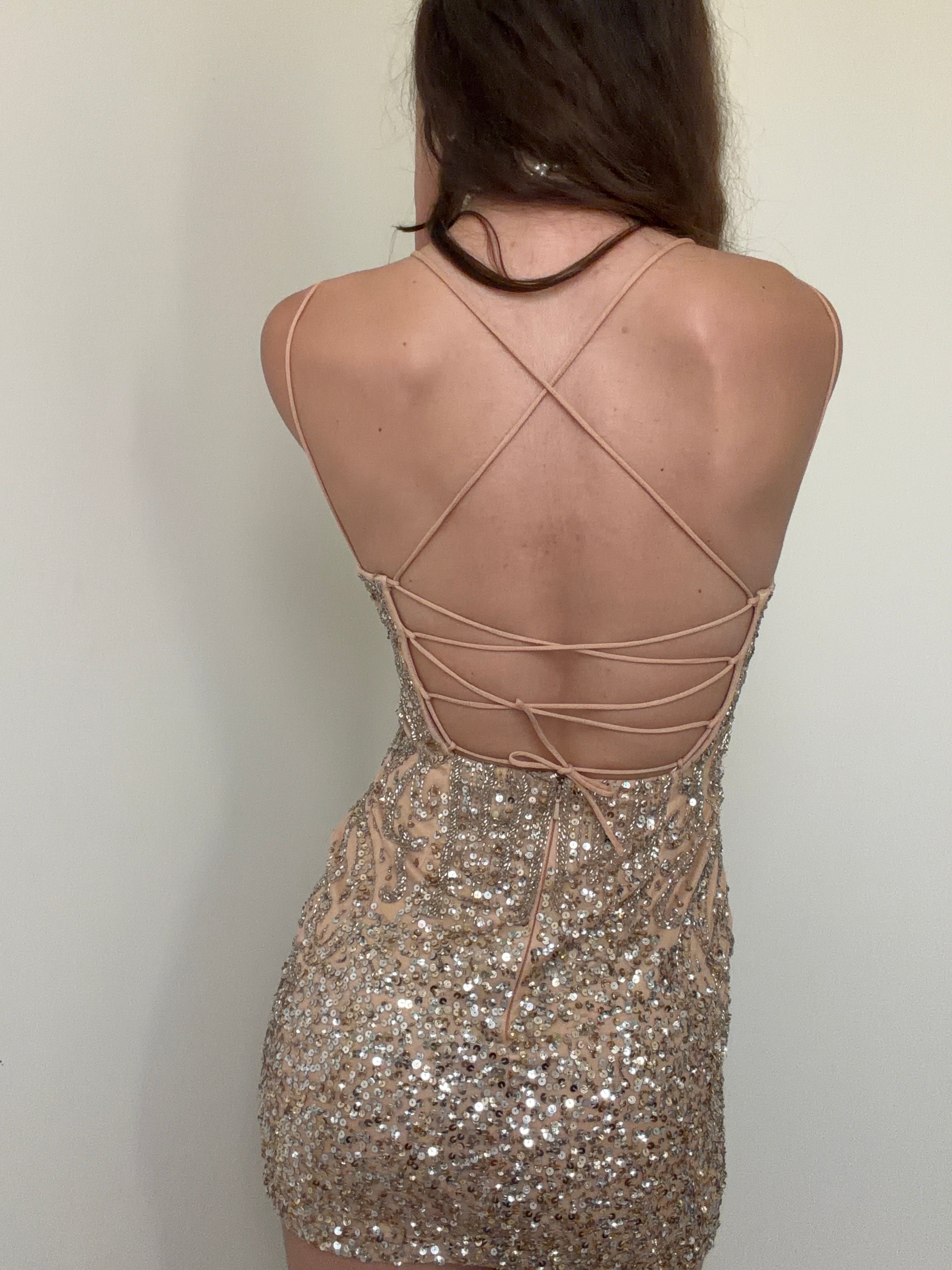 Dusty Rose Crossback Mini Dress