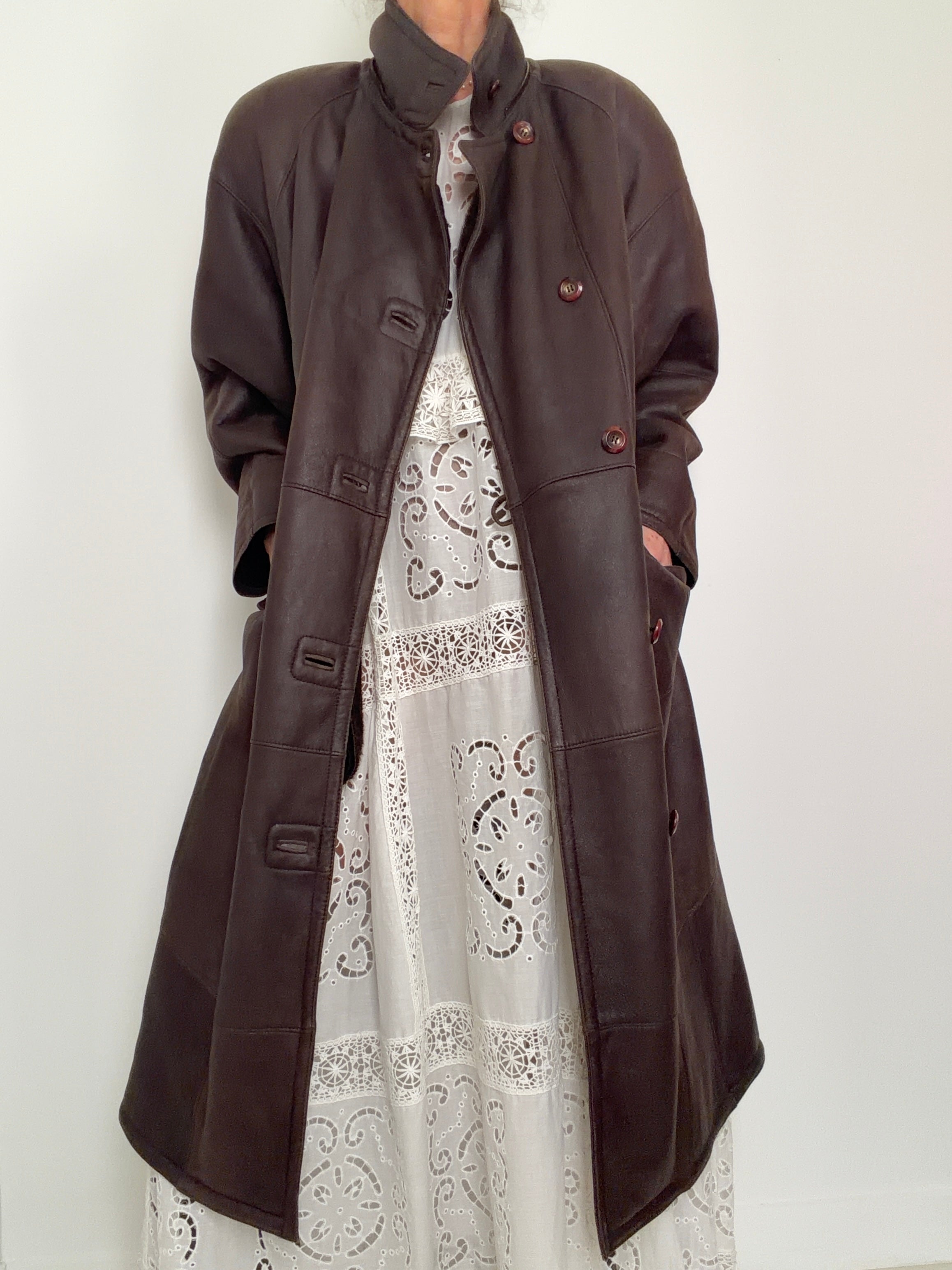 Vintage 80,s Shearling Maxi Coat
