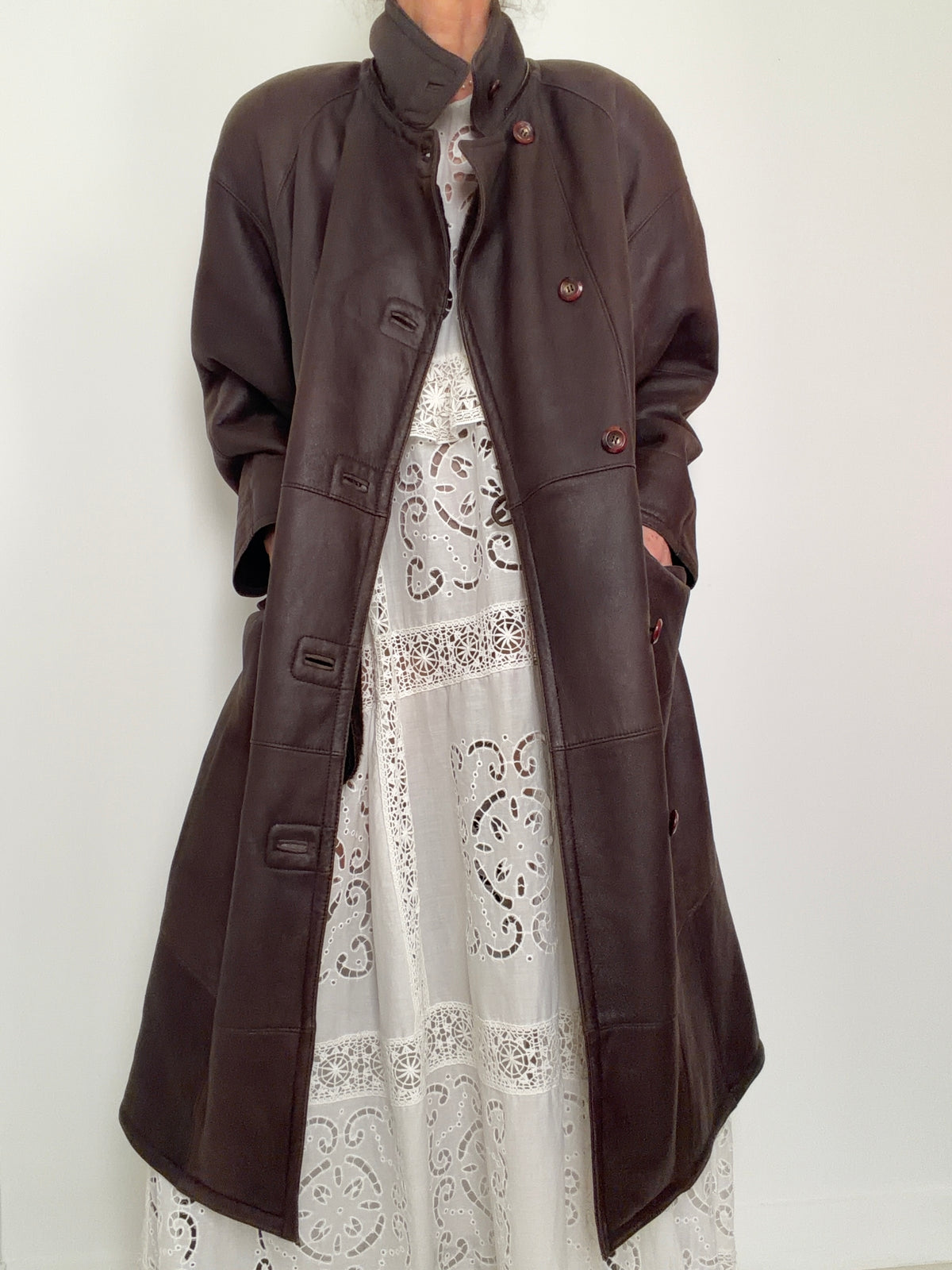 Vintage 80,s Shearling Maxi Coat