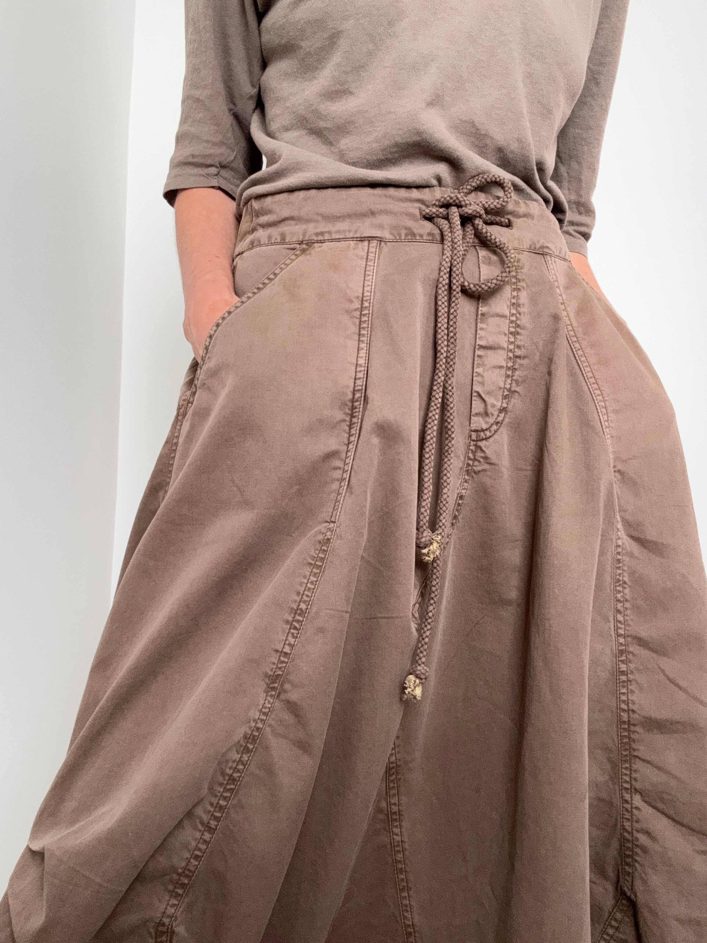 Willow Poplin Maxi Skirt Chocolate