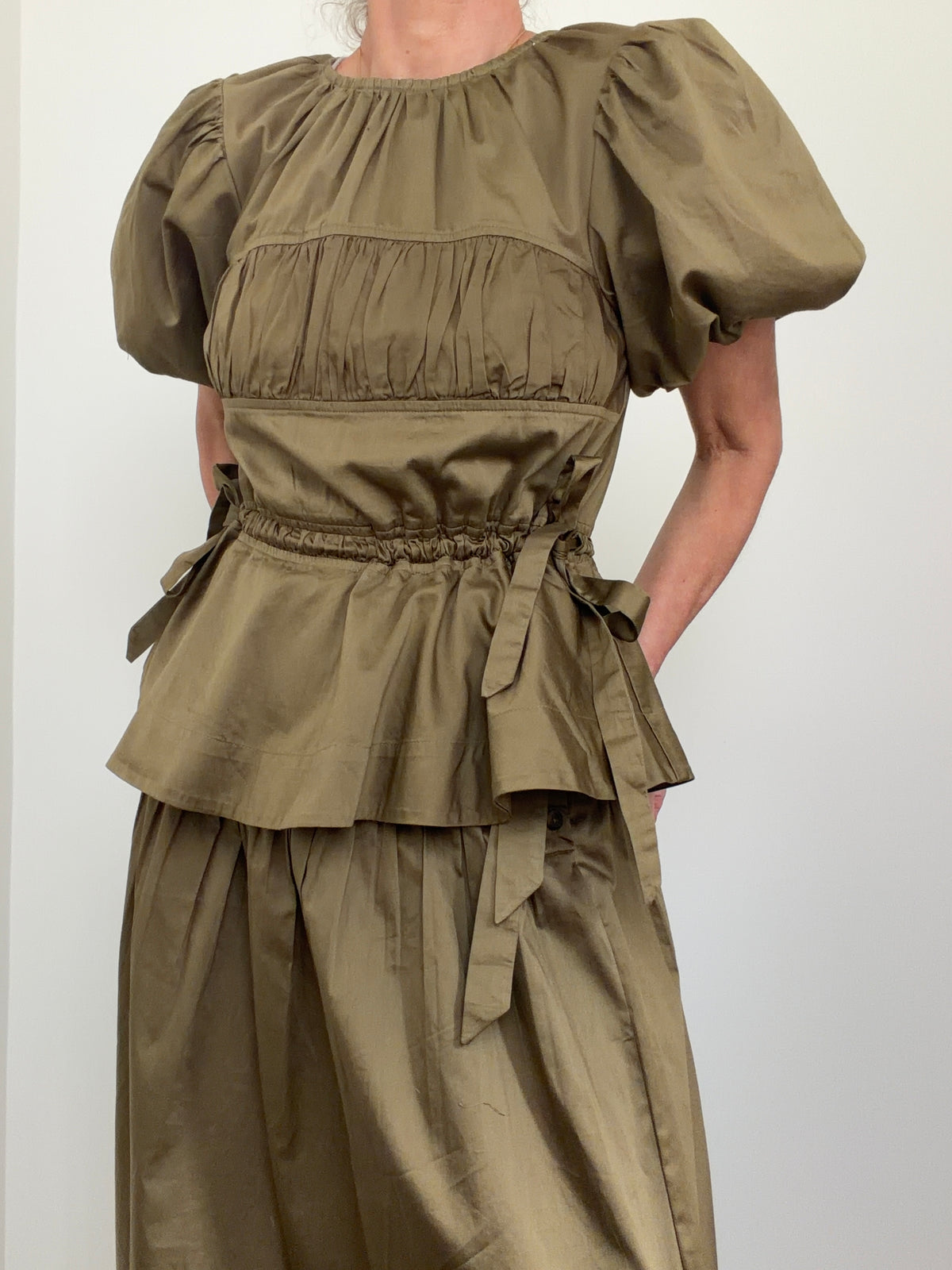 Josie Olive Tie Top
