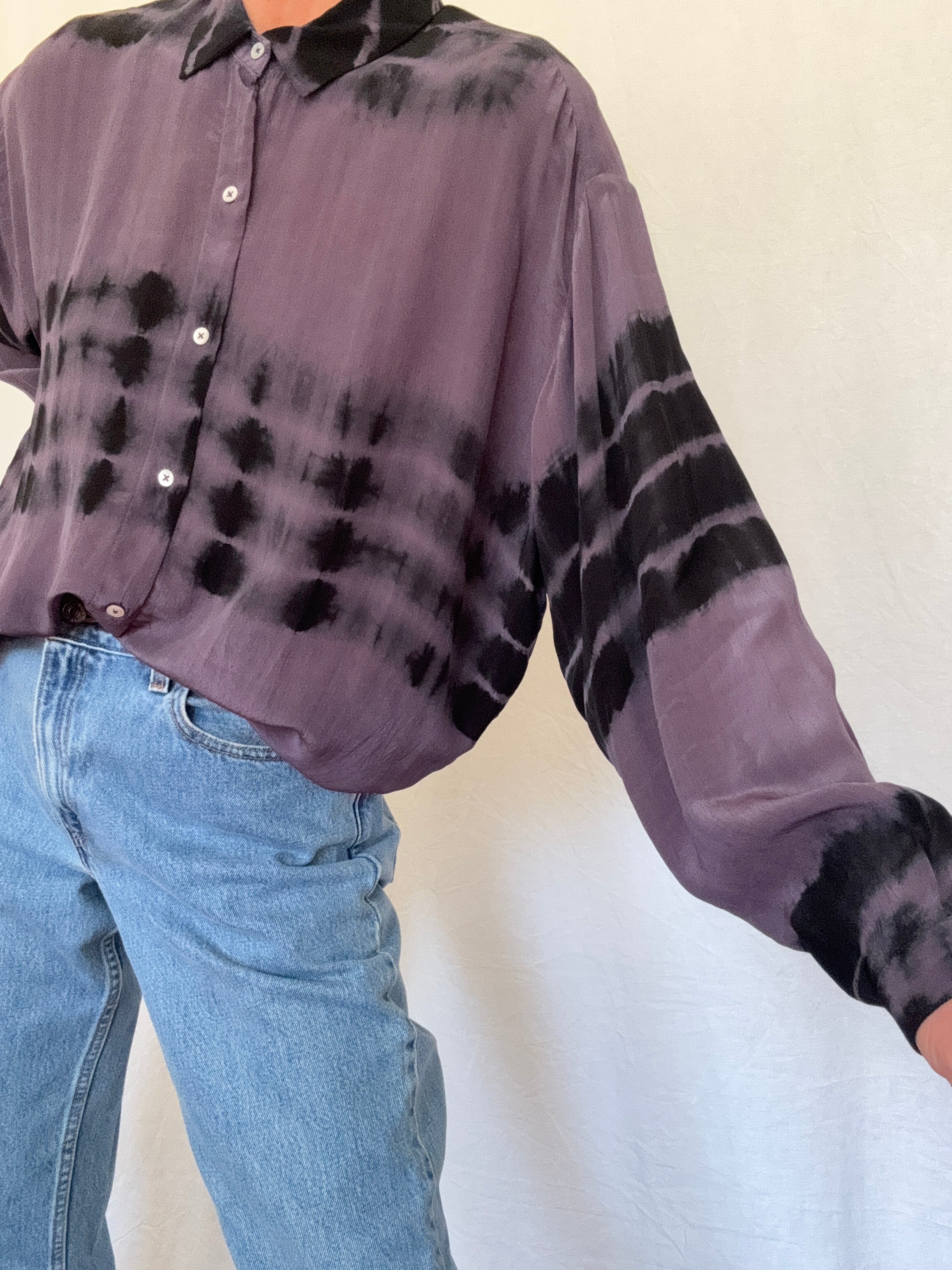 Meganne Blouse Deep Purple Tiedye | Shirts