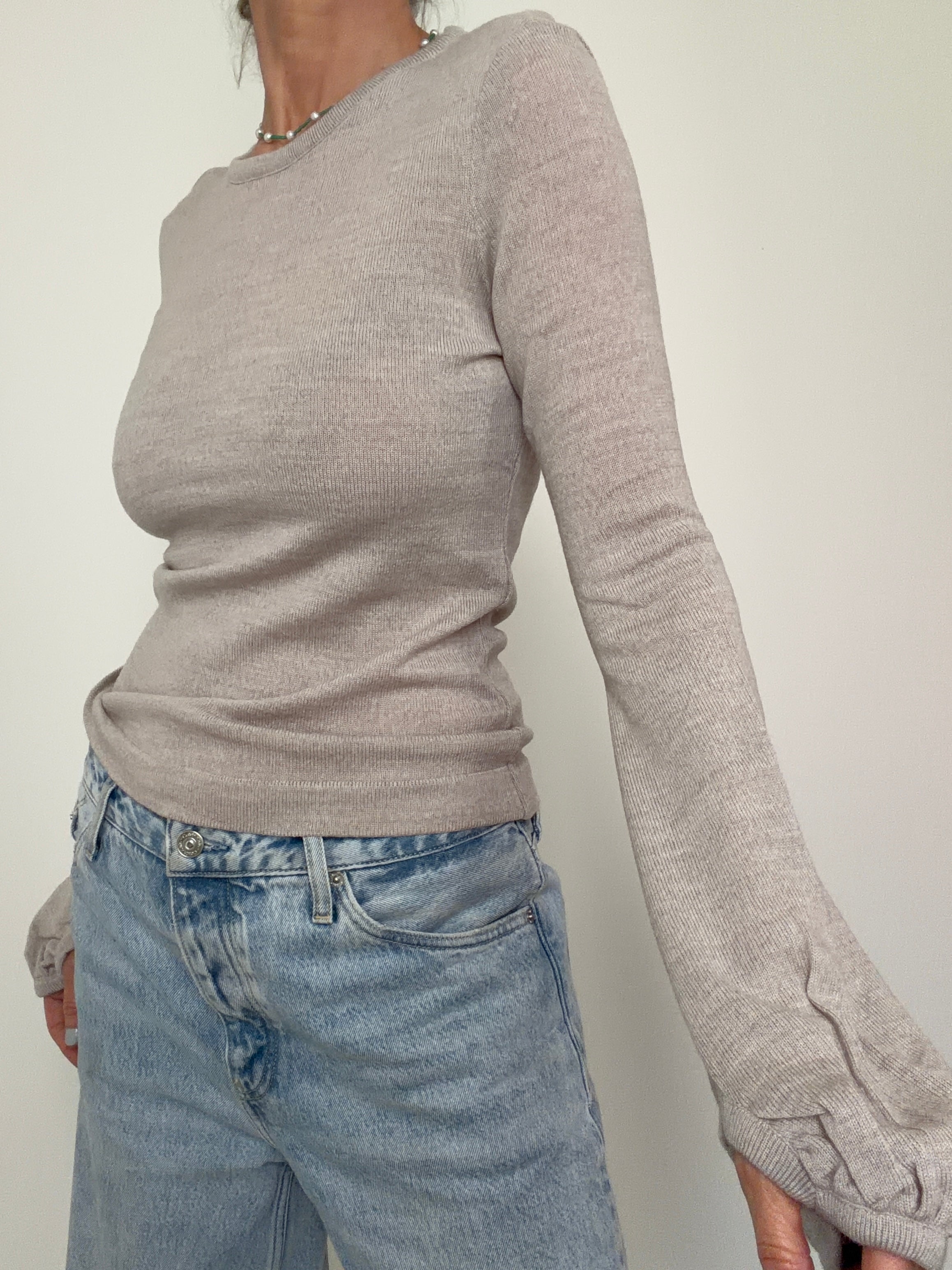 Bell Sleeve Merino Mushroom