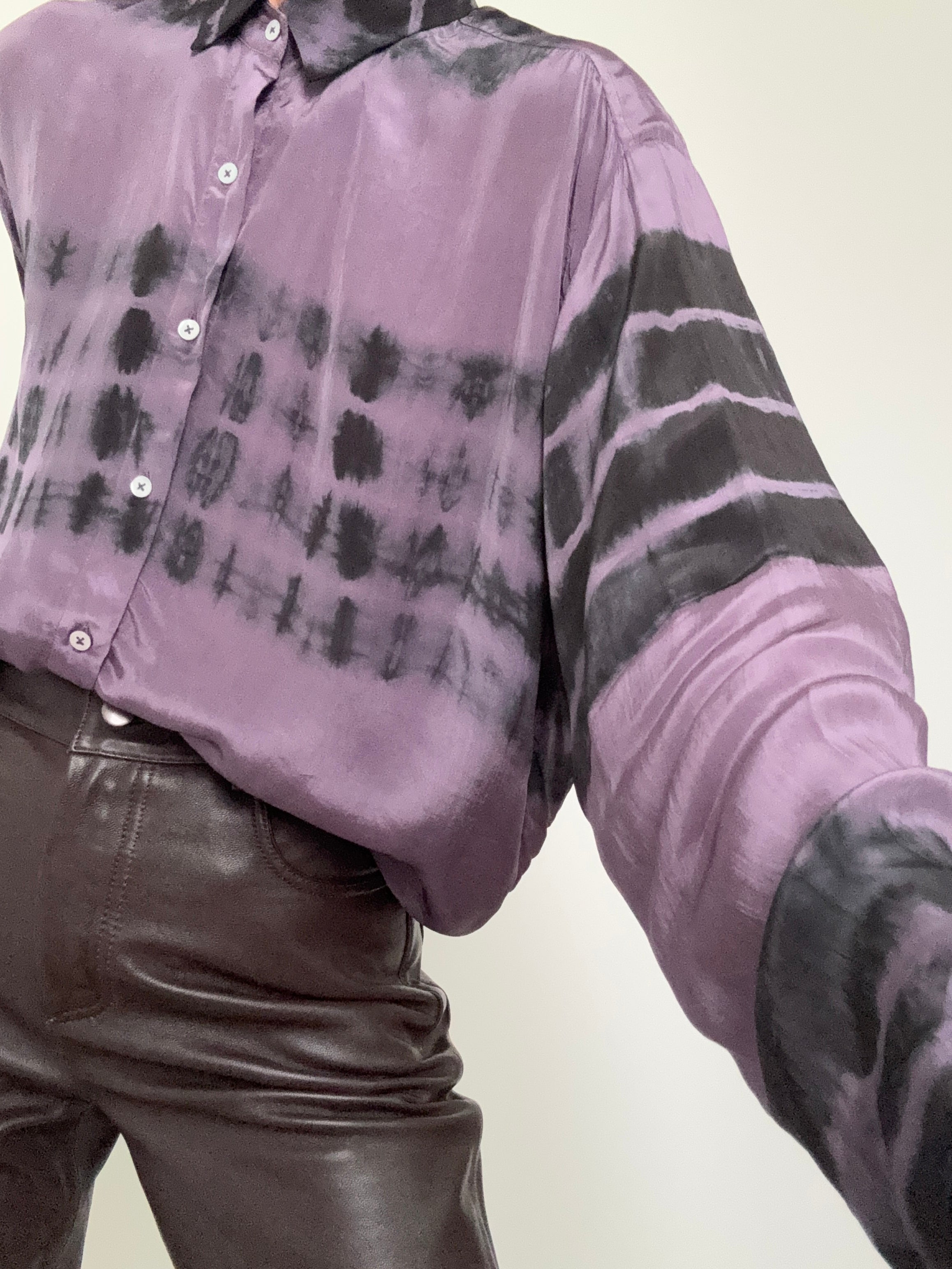 Meganne Blouse Deep Purple Tiedye | Shirts