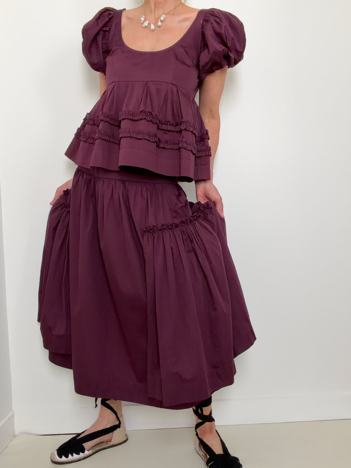 Layla Shirred Top Plum