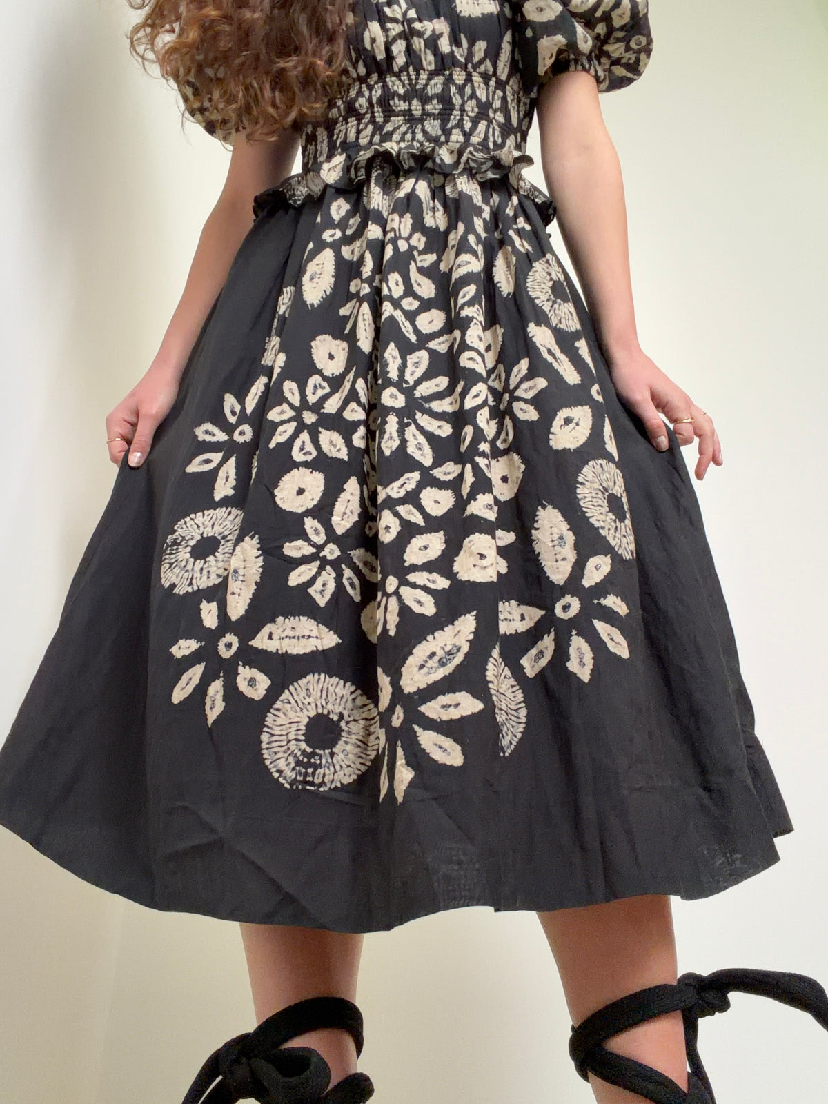 Batik Floral Midi Dress