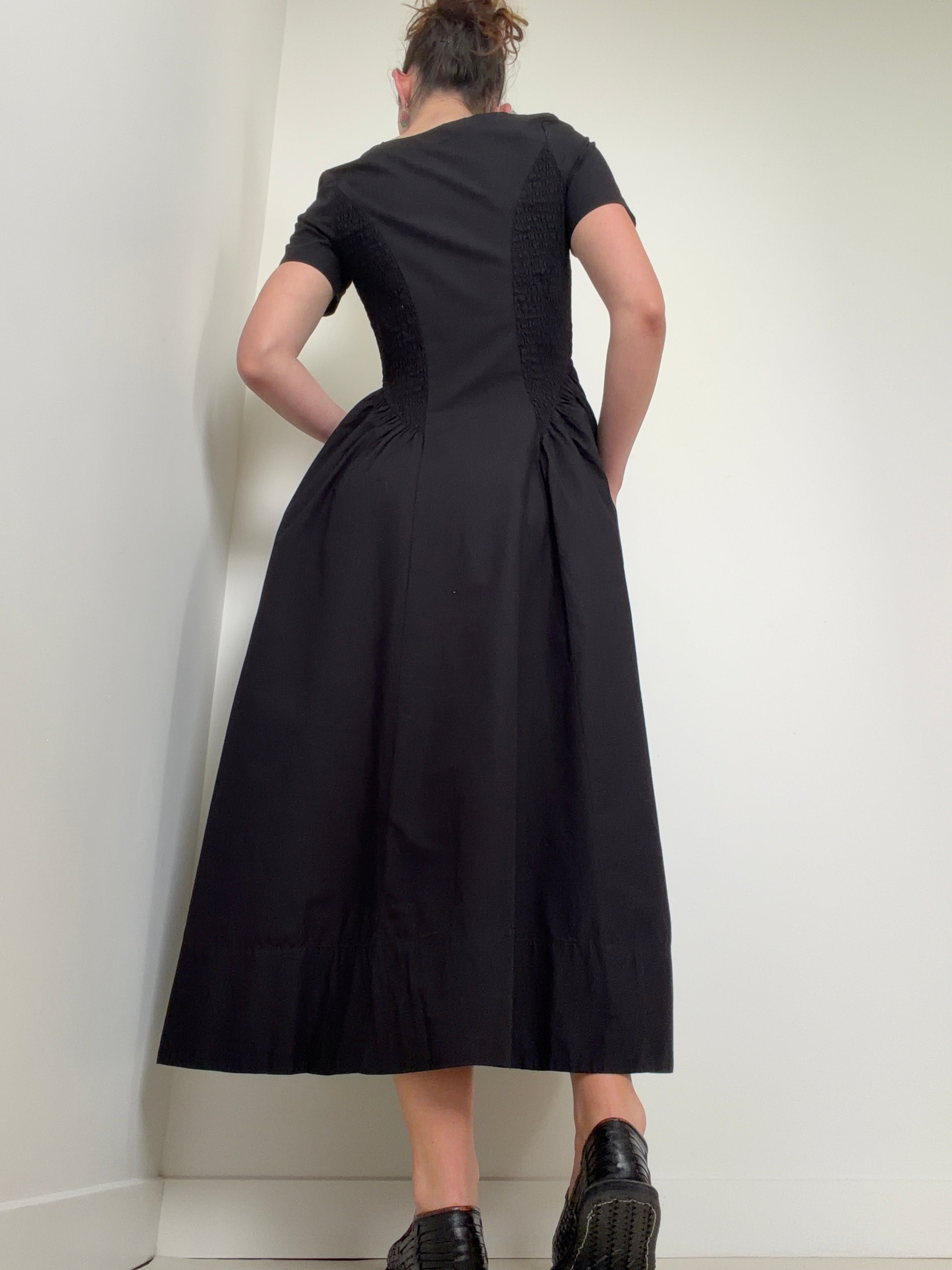 Sheena Cotton Midi Dress Black