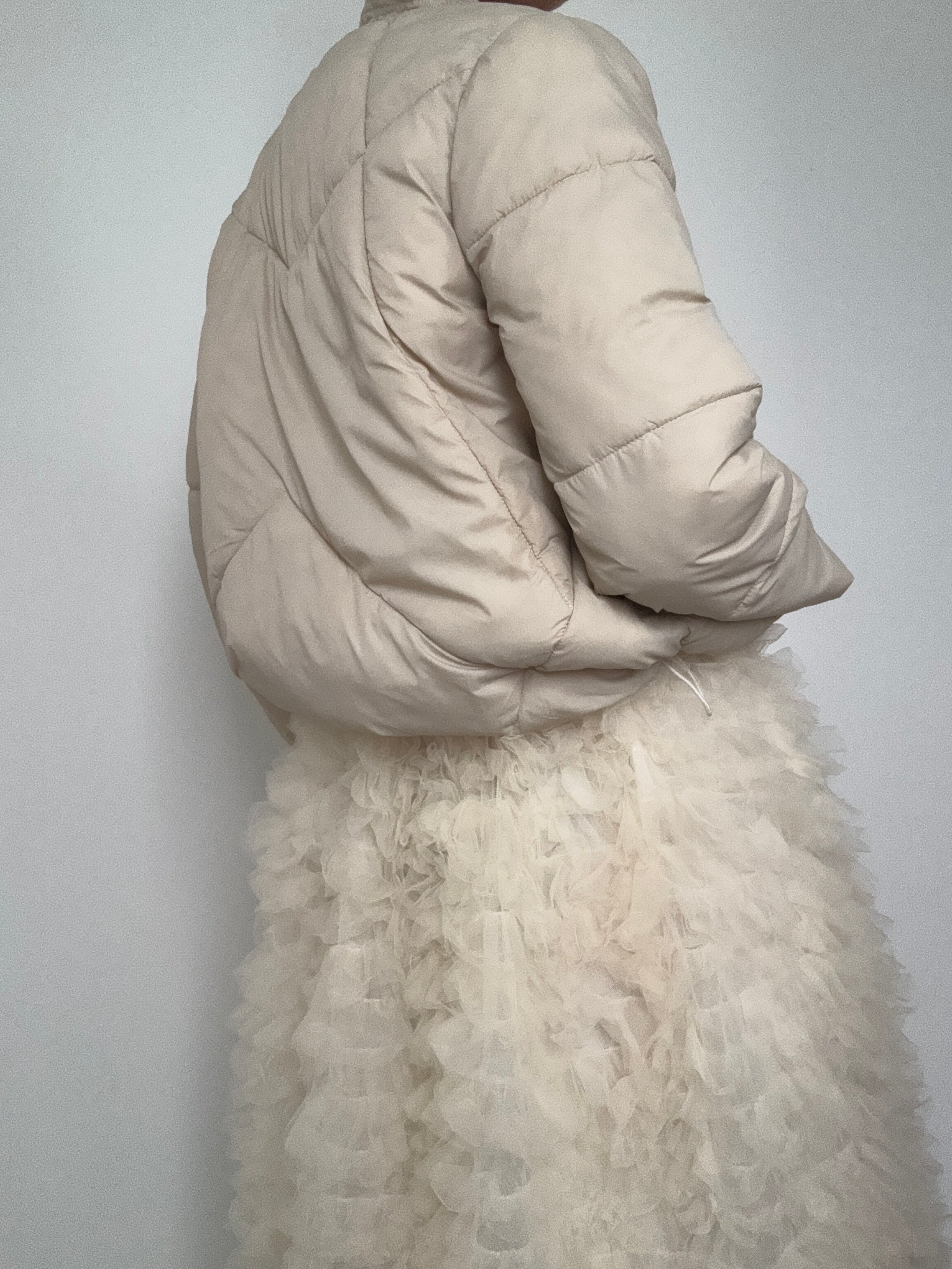 Knotted Button Kimono Jacket Cream