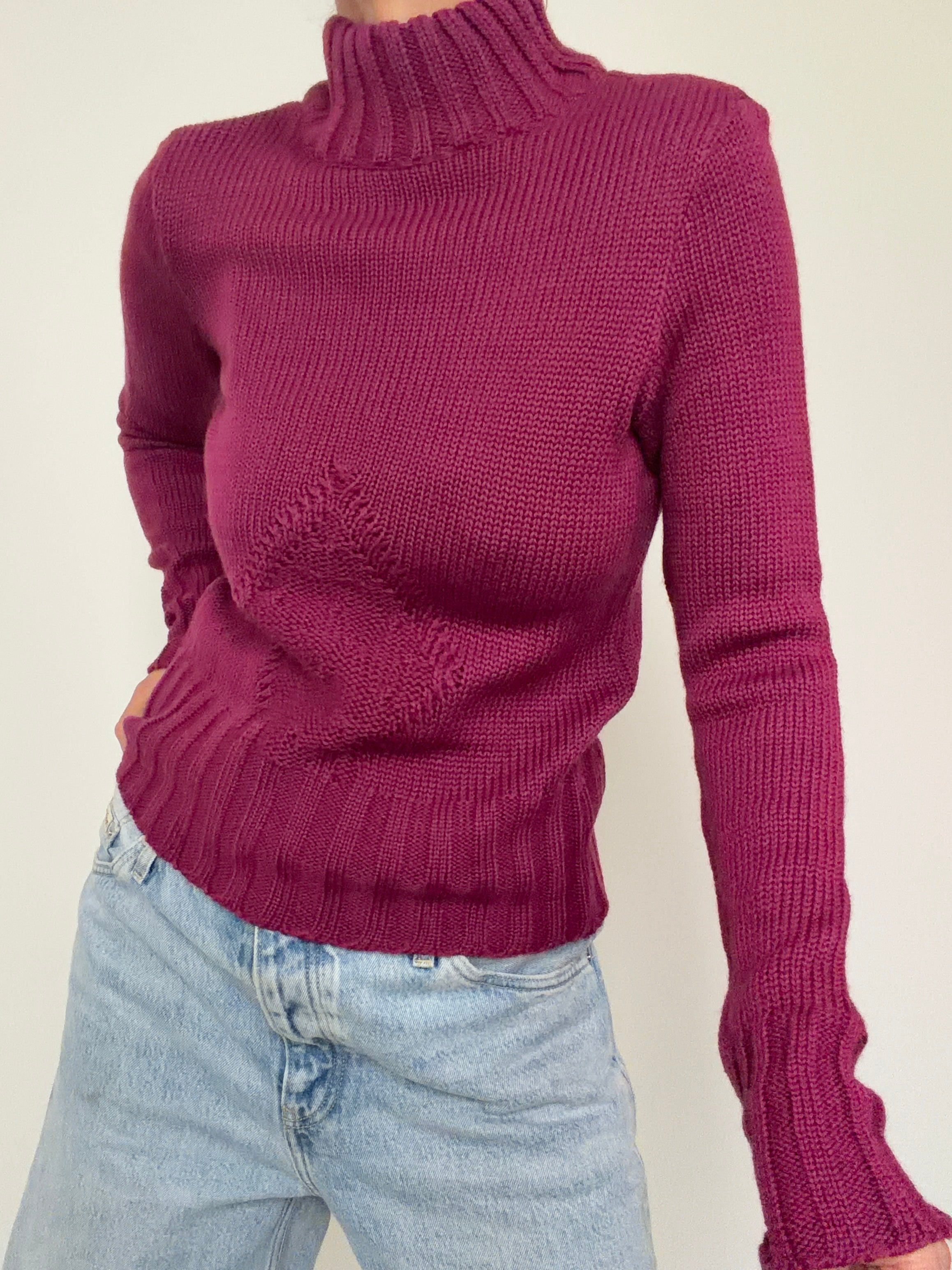 Plum Diamond Knit