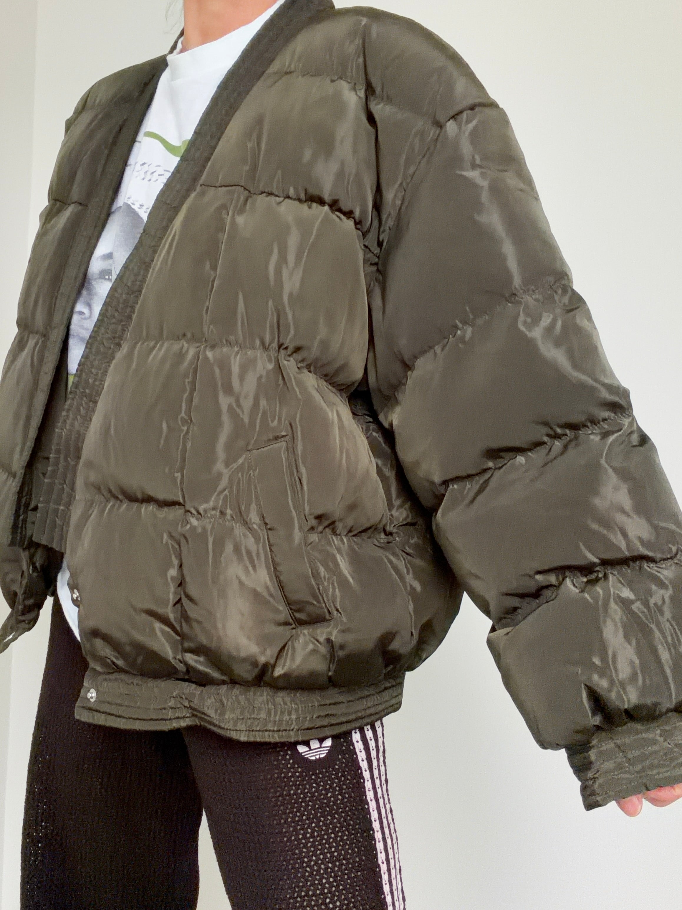 Green Kimono Puffer Jacket
