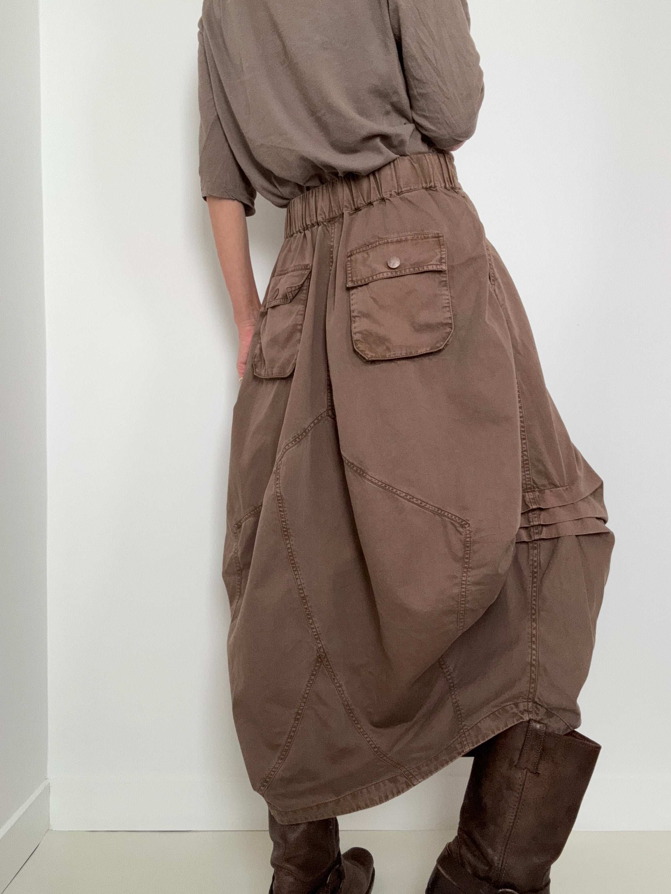 Willow Poplin Maxi Skirt Chocolate