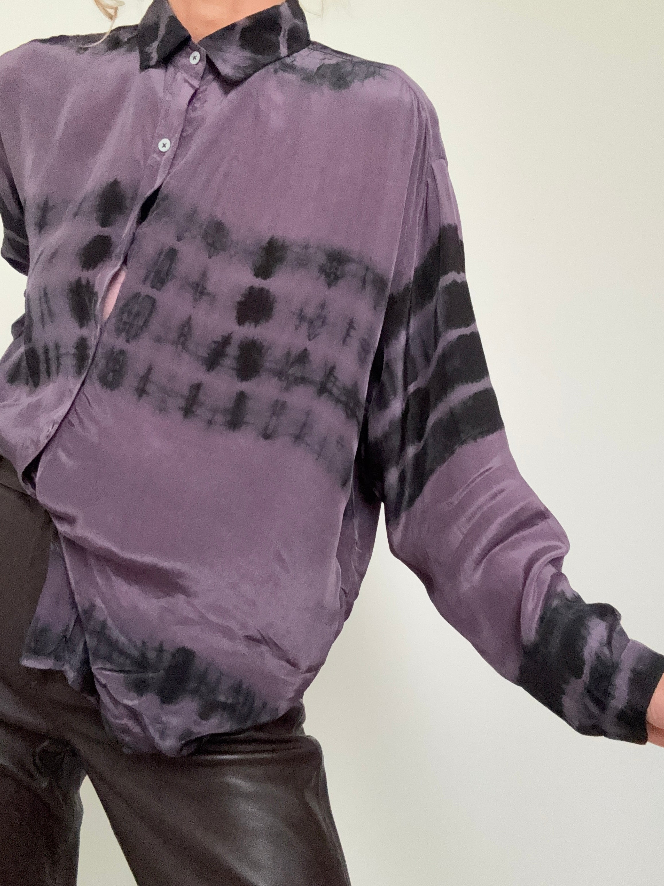 Meganne Blouse Deep Purple Tiedye | Shirts