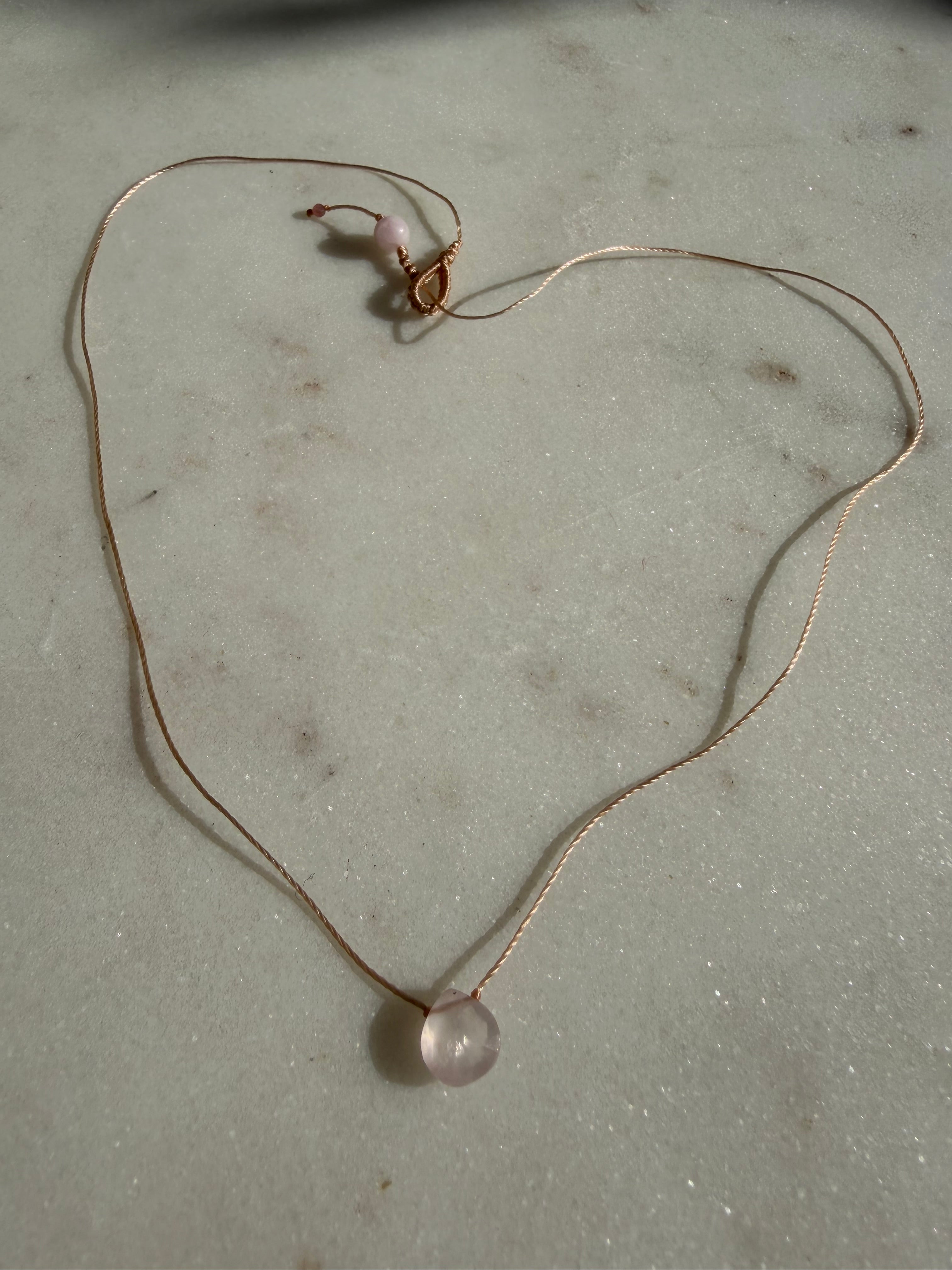 Rose Quartz Drop | Necklaces