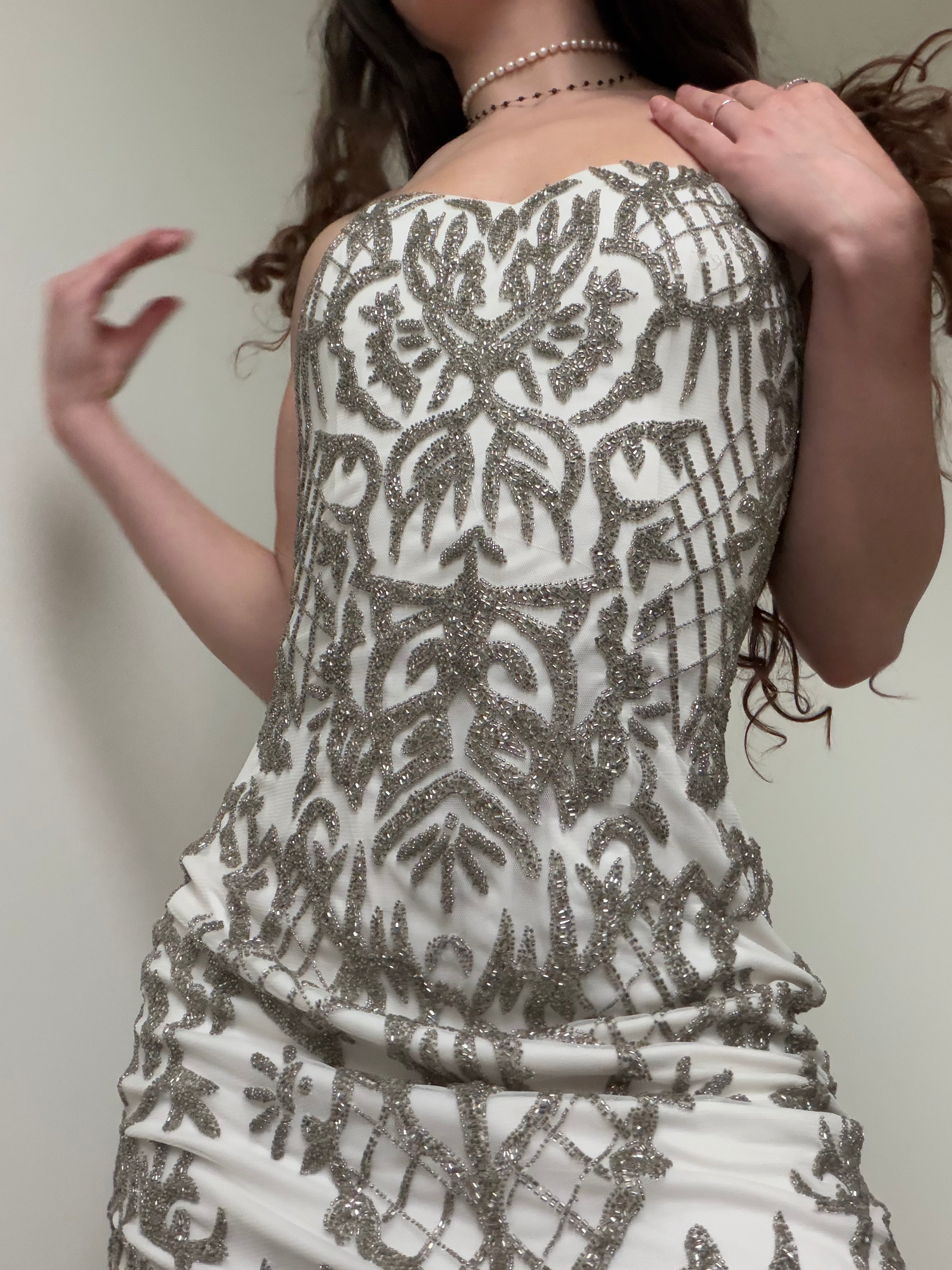 Strapless Silver Sequin Mini