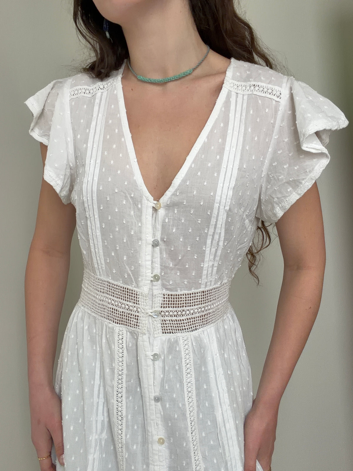 Nyla Beach Midi Dress White