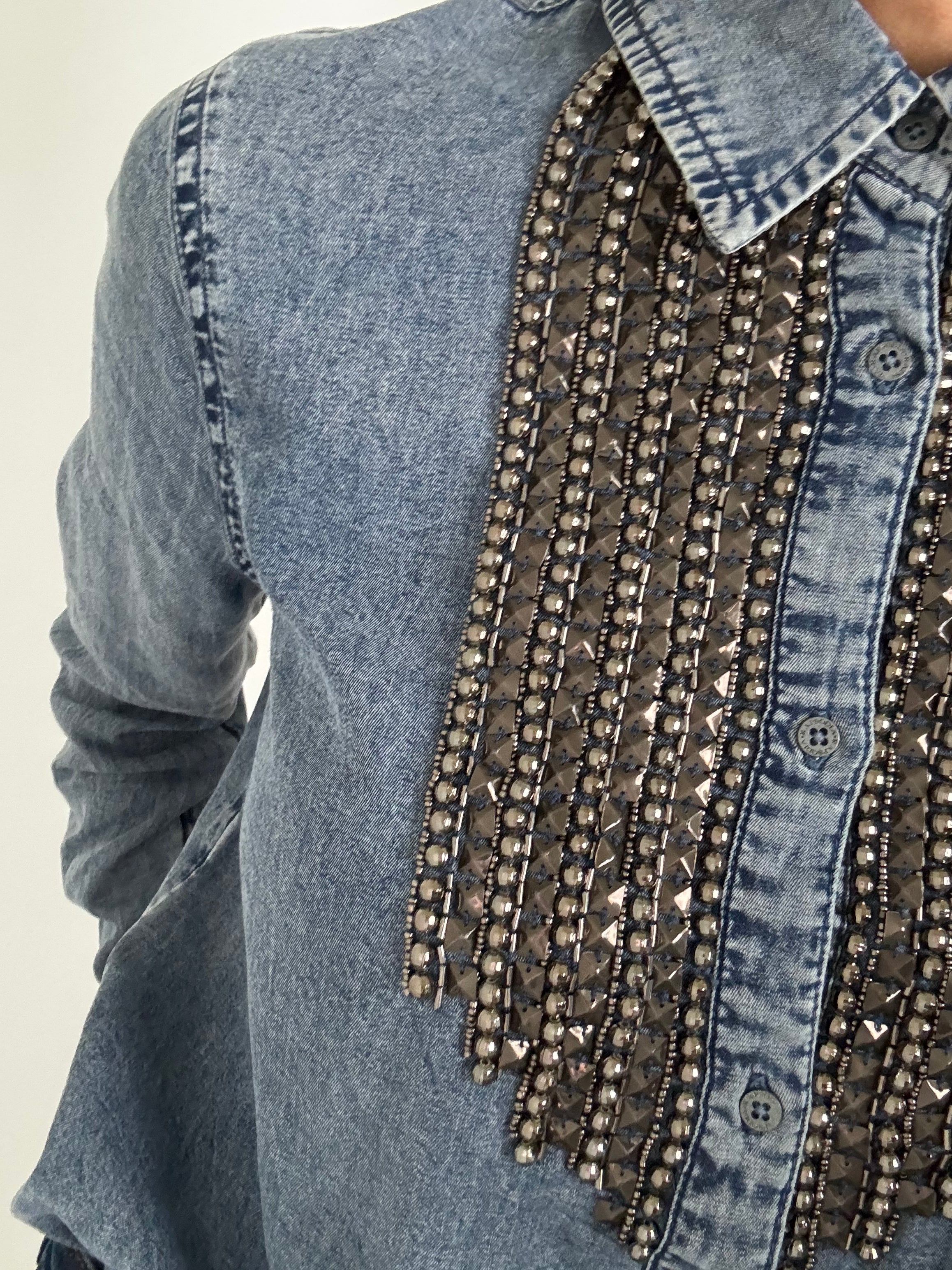 Camisa Metallic Denim