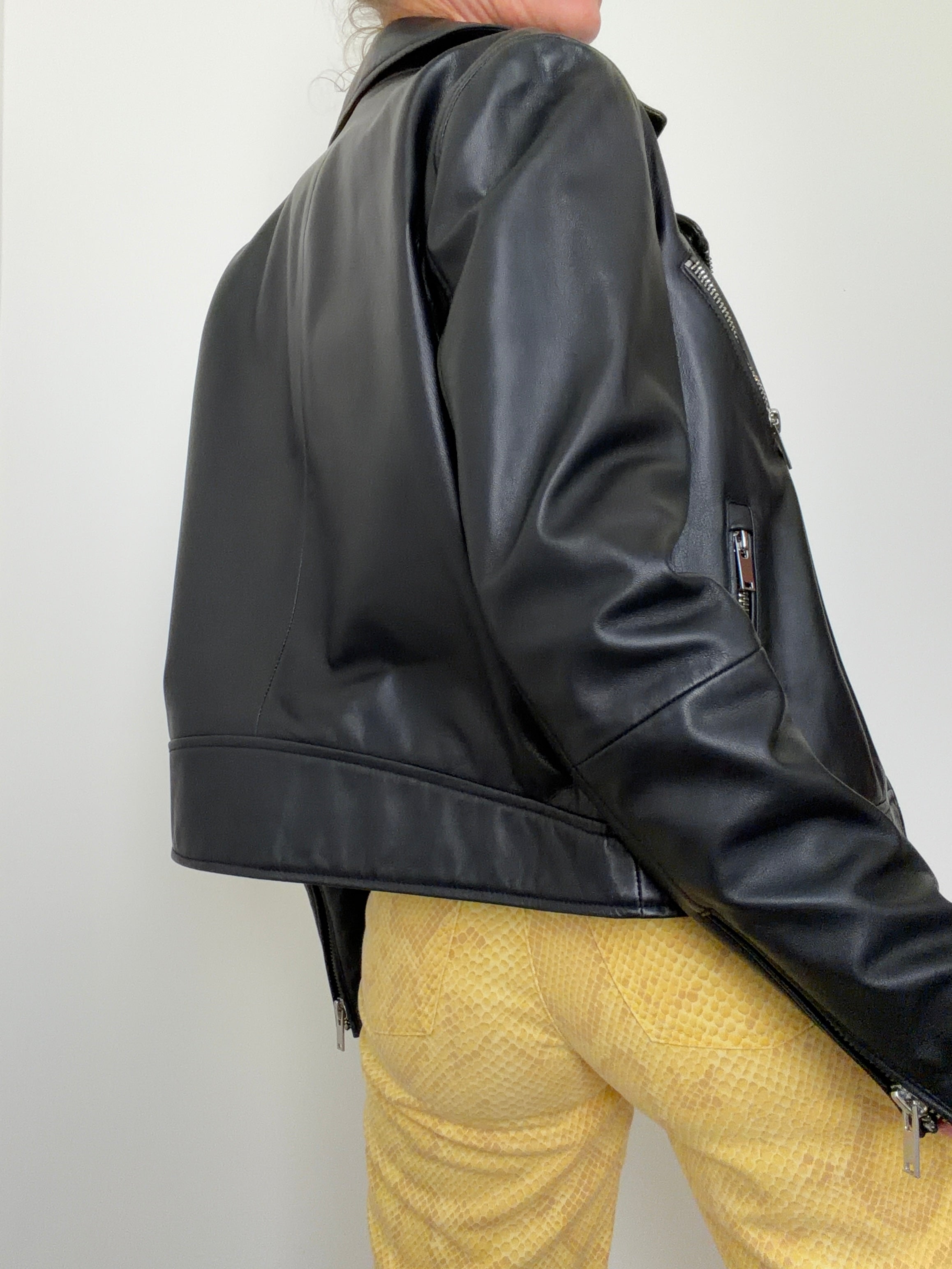 Classic Black Biker Jacket Leather