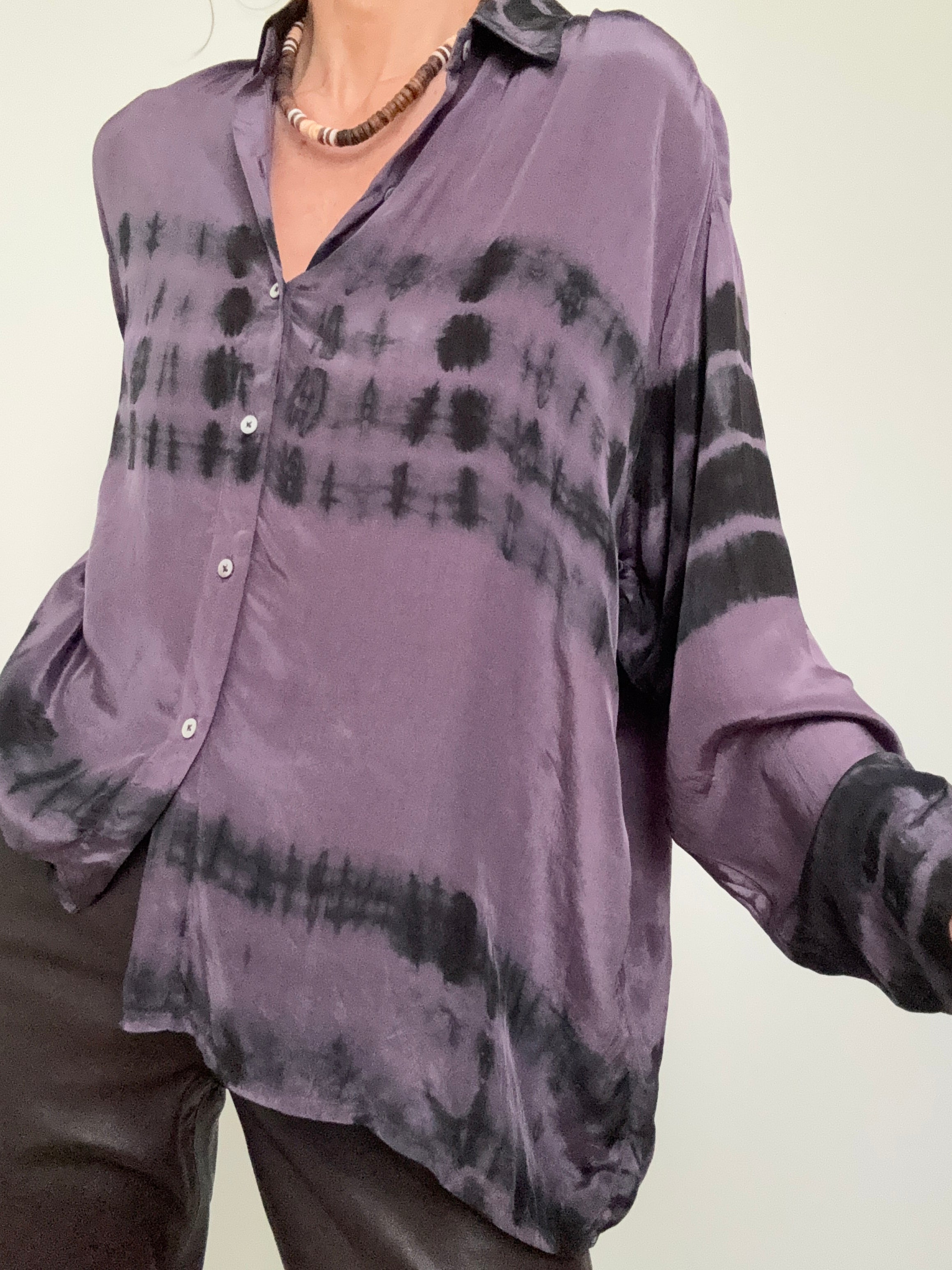 Meganne Blouse Deep Purple Tiedye | Shirts