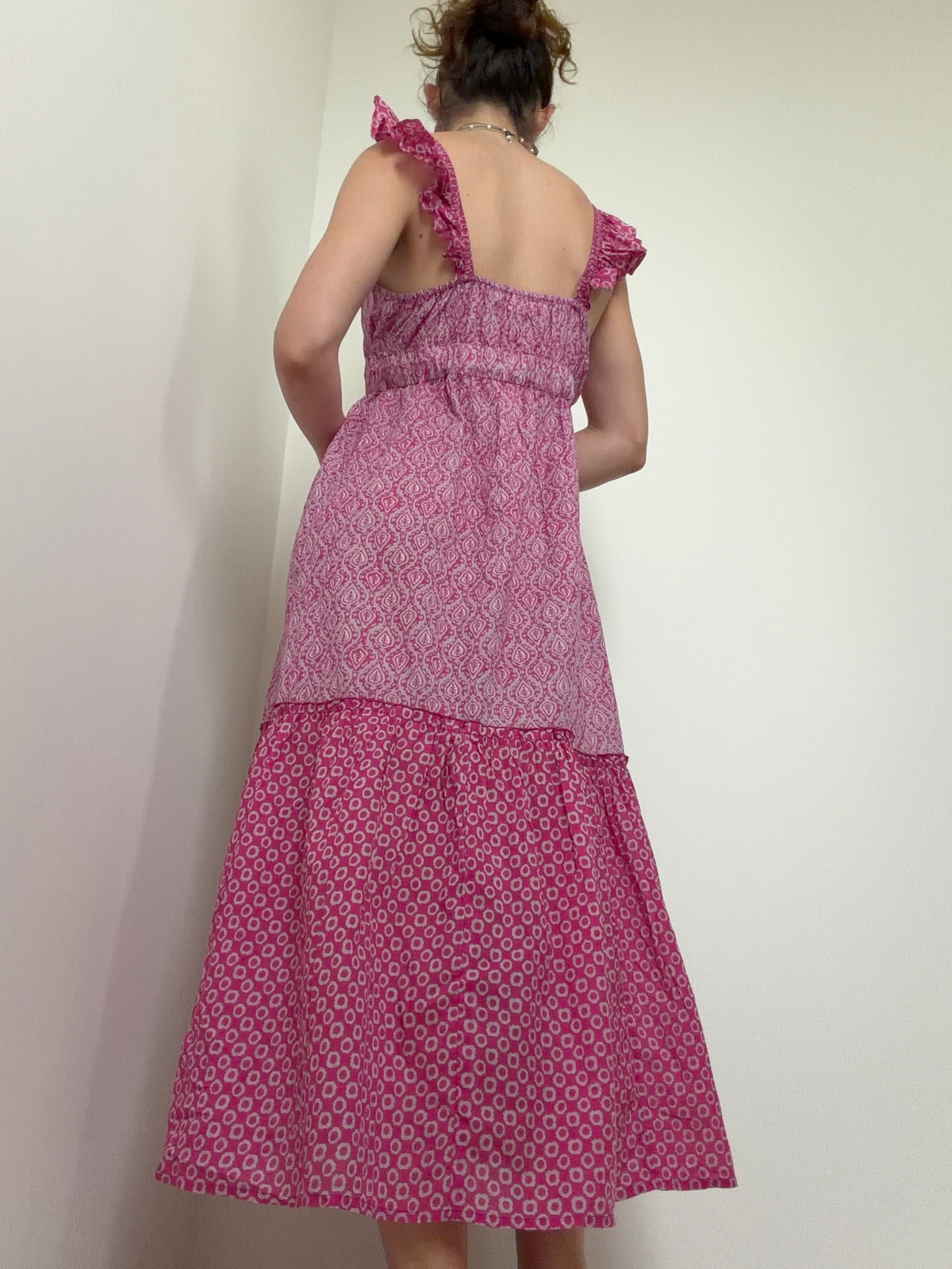 Organic Cotton Button Maxi Pink