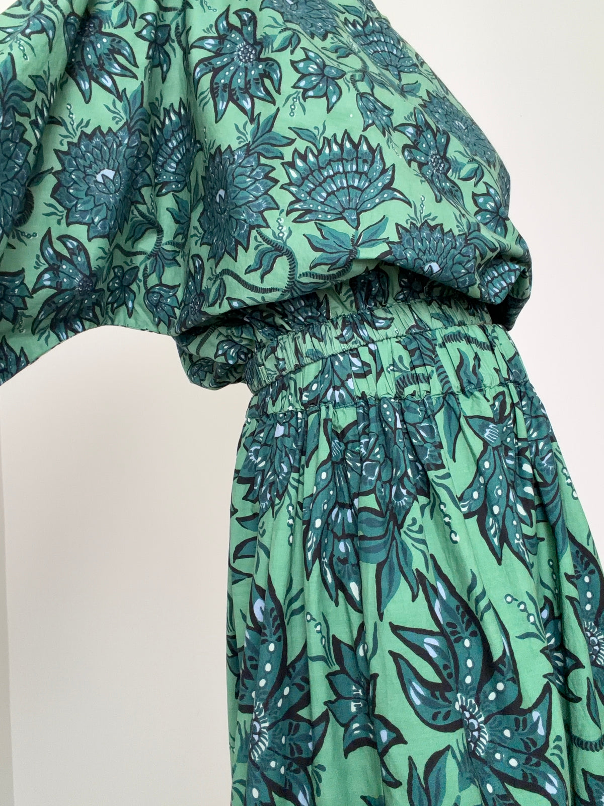 Green Block Print Blouse