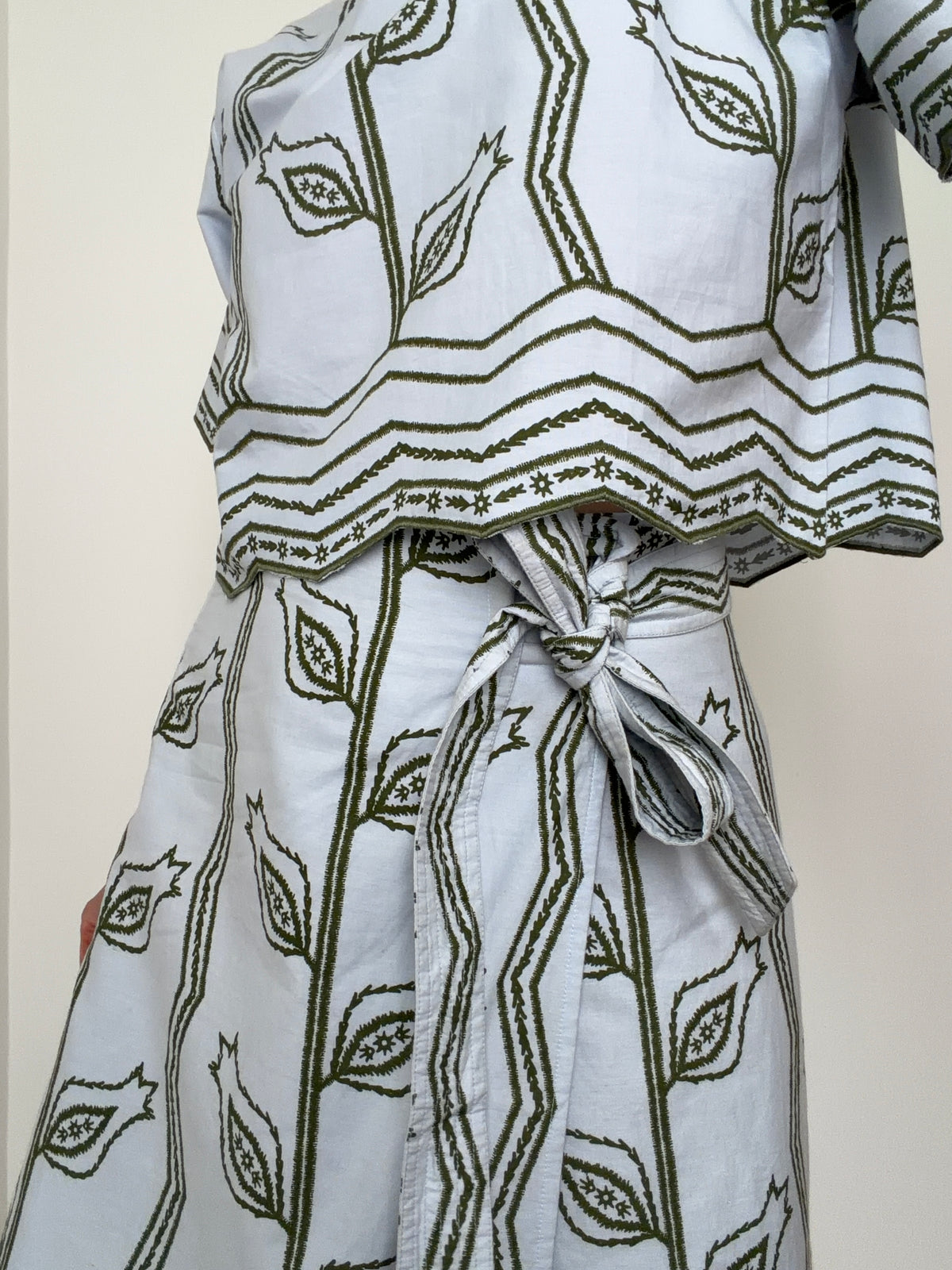 Sky Blue Paisley Leaf Blouse