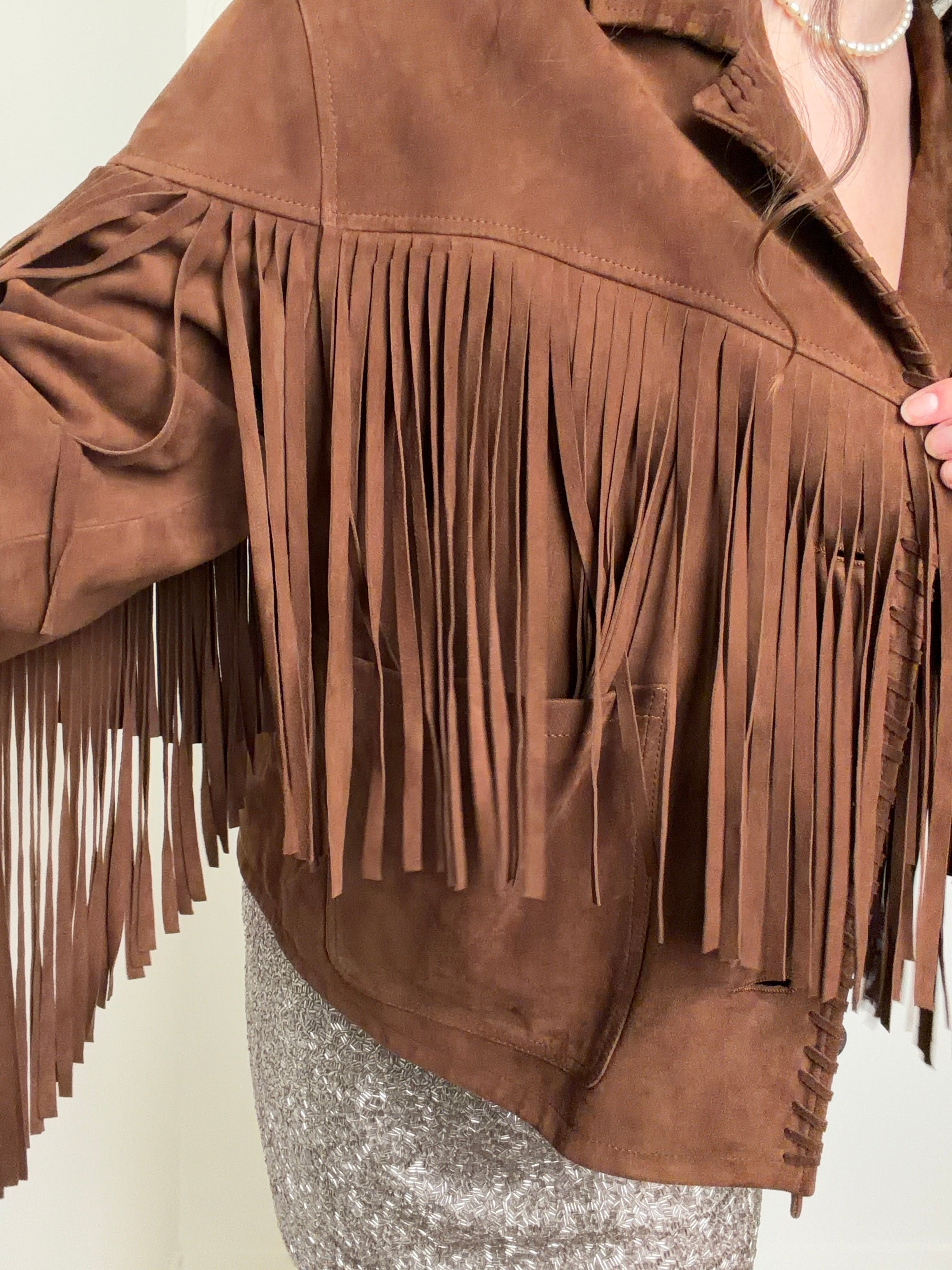 Brown Suede Fringed Jacket