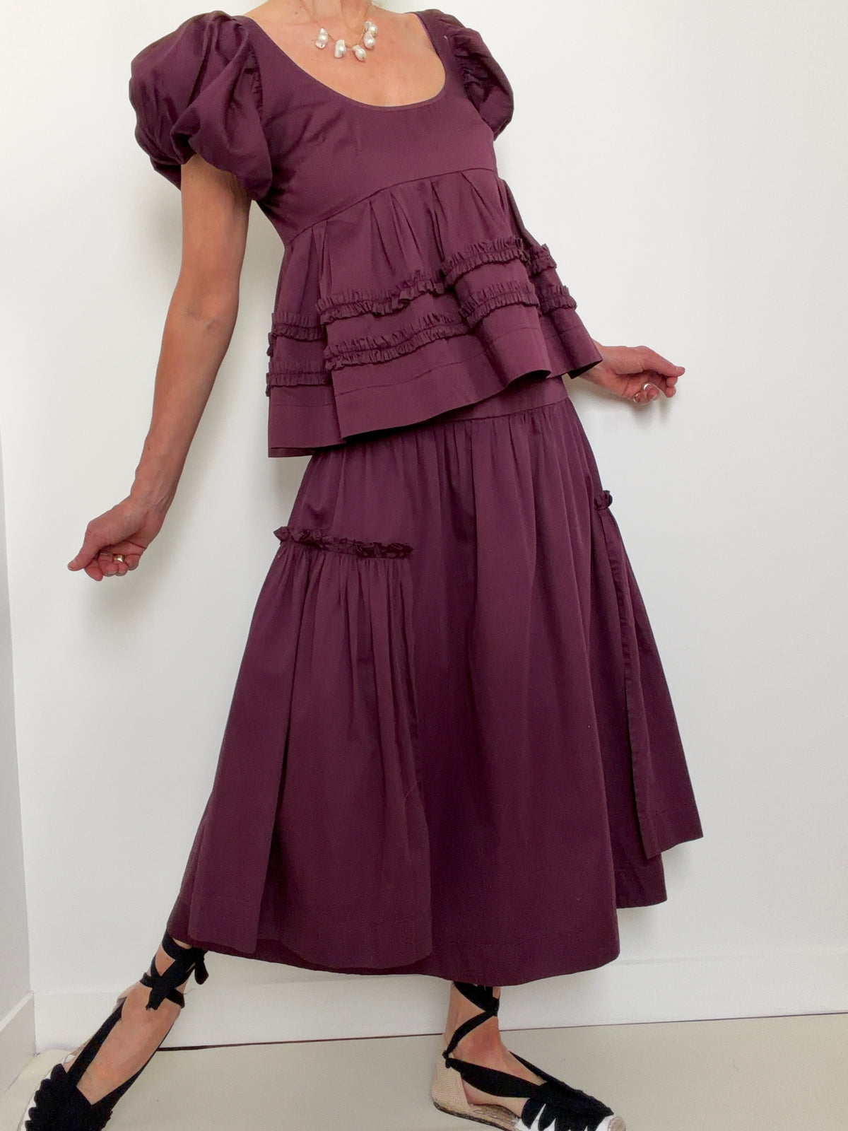 Layla Shirred Top Plum