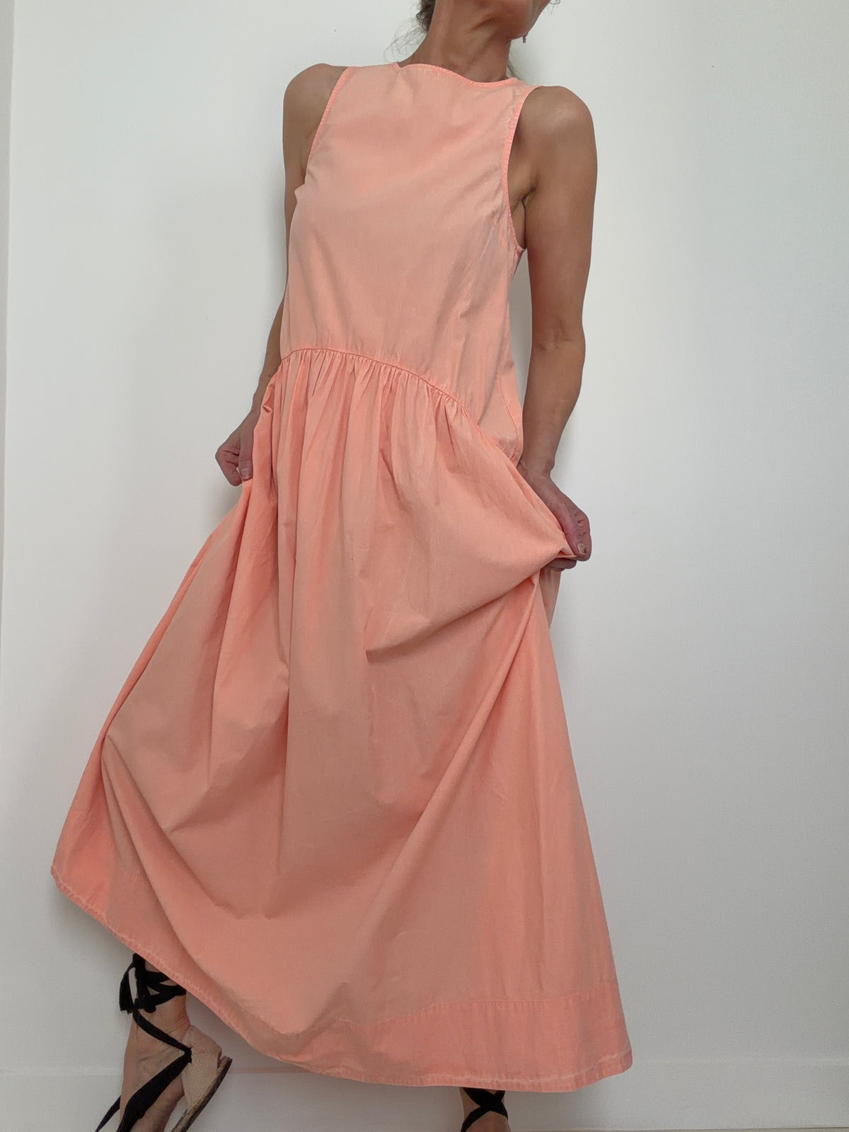 Drop Waist Maxi Dress Peach