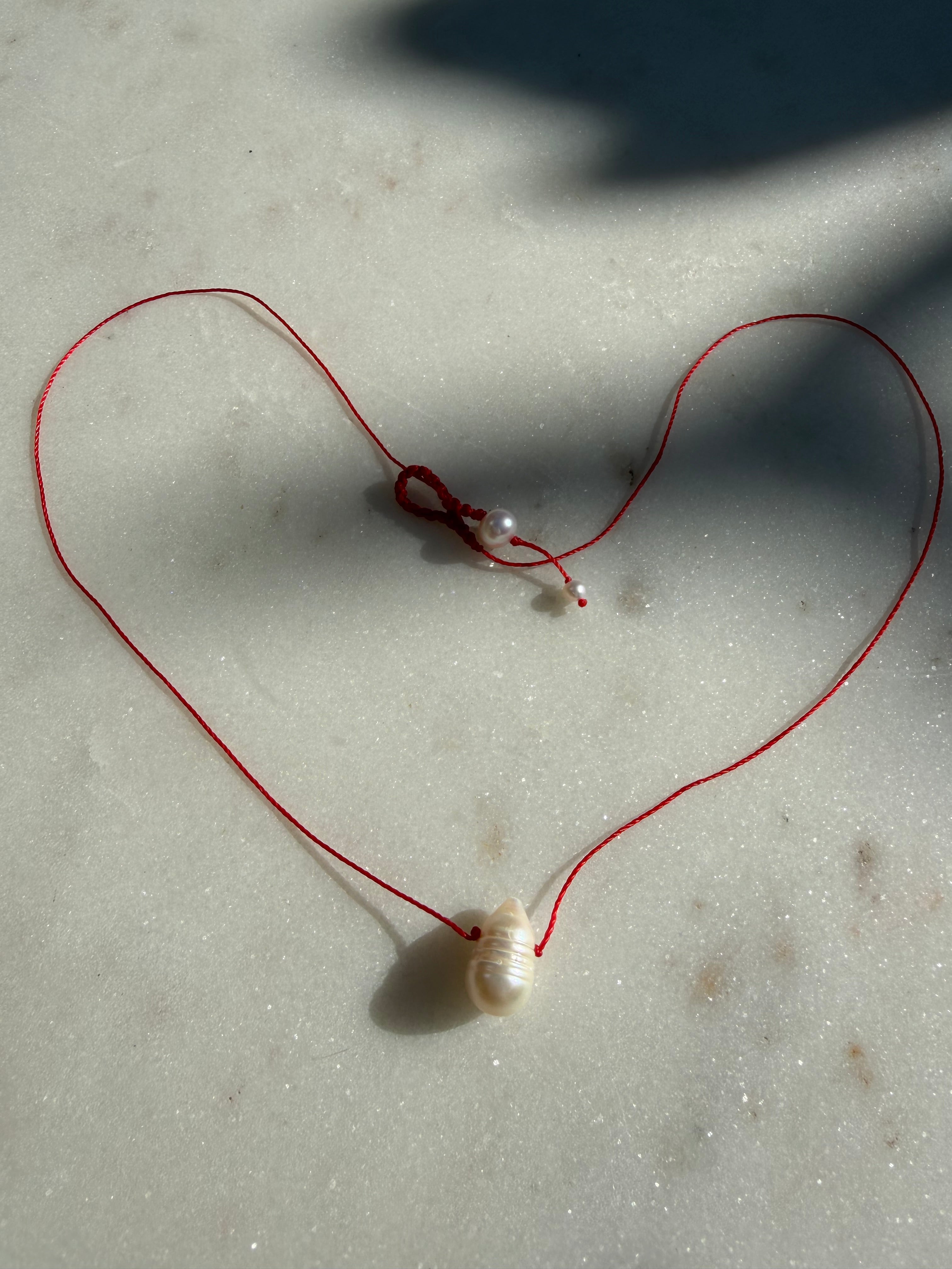 Red Thread Pearl Drop