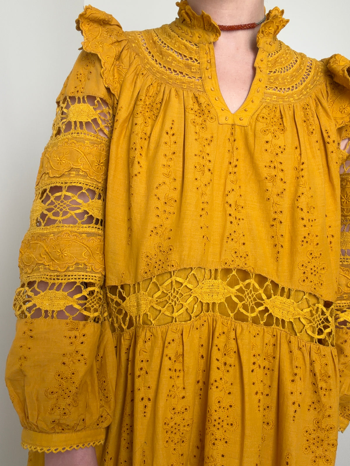 Marigold Prairie Lace Mini Dress