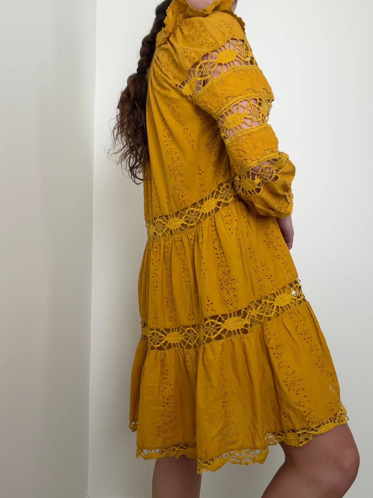 Marigold Prairie Lace Mini Dress