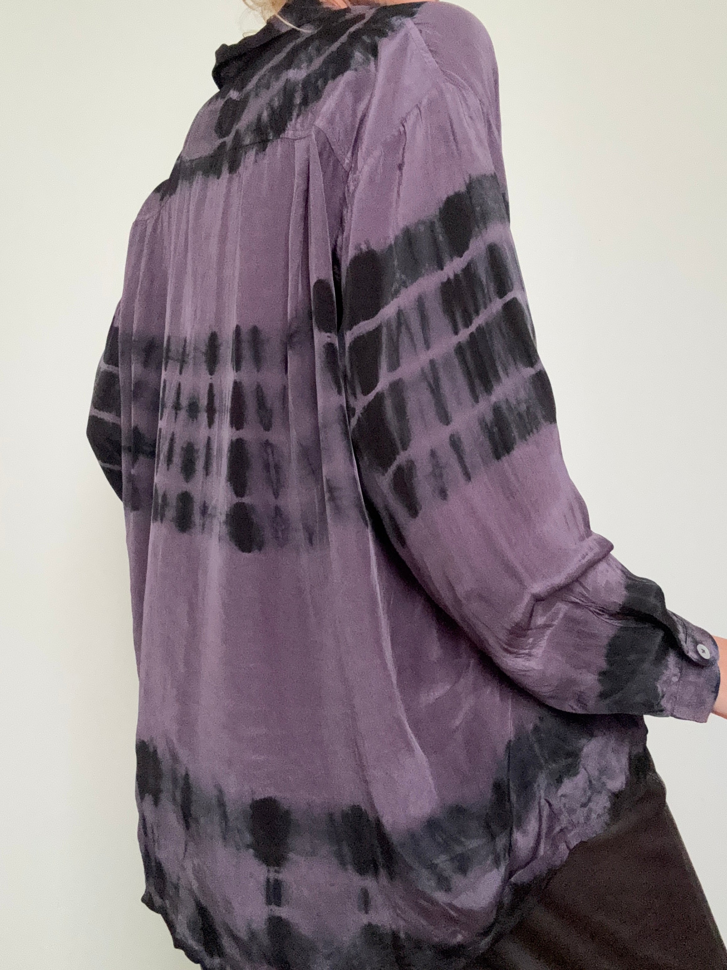 Meganne Blouse Deep Purple Tiedye | Shirts