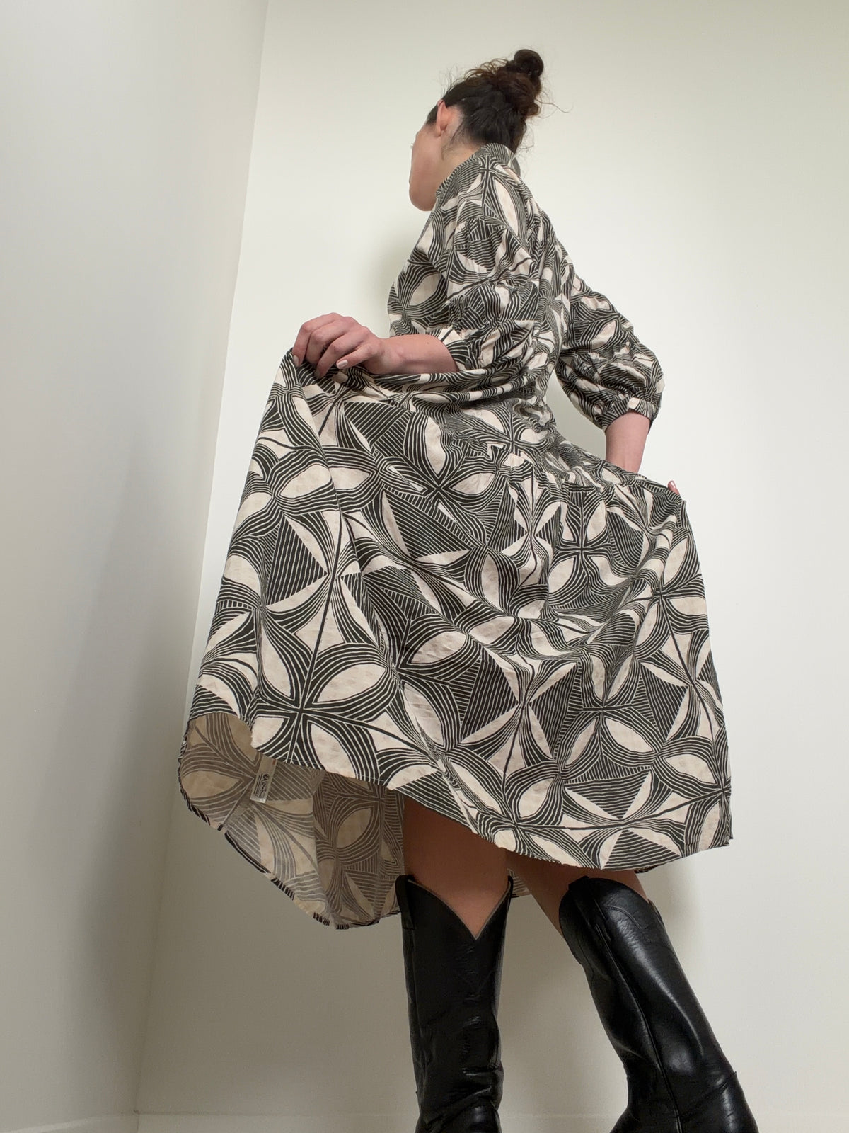 Carolita Print Tiered Shirtdress