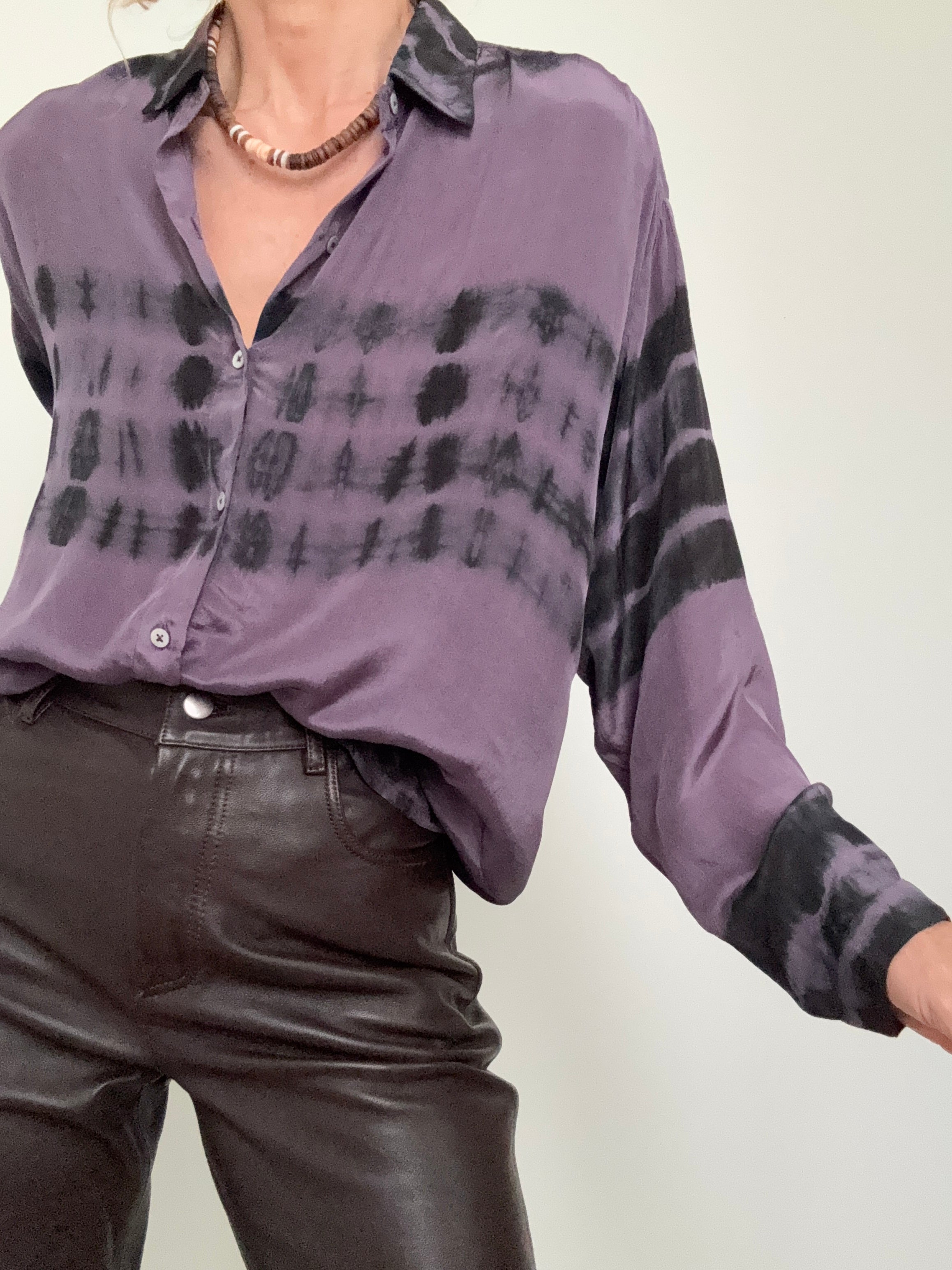 Meganne Blouse Deep Purple Tiedye | Shirts