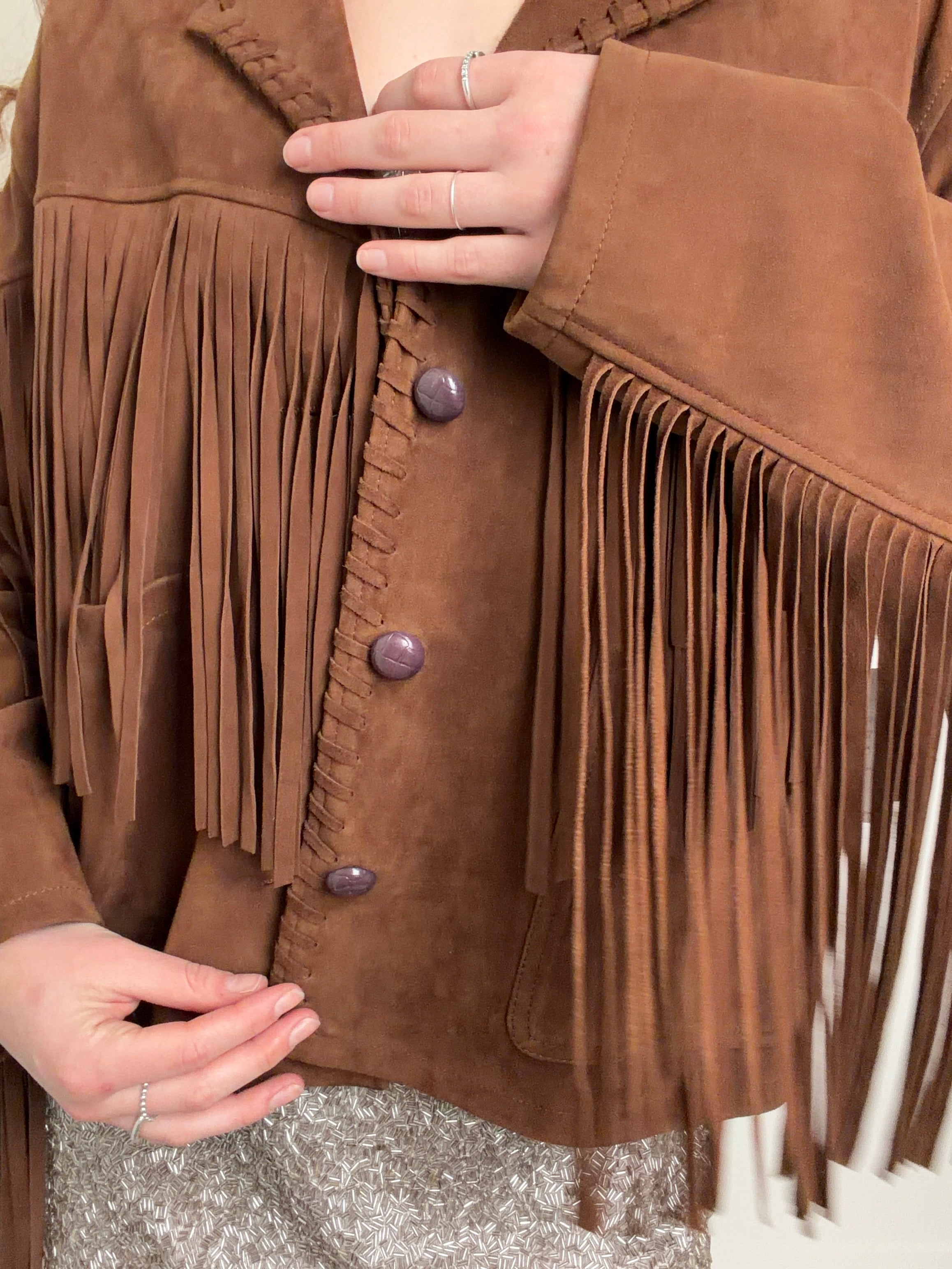 Brown Suede Fringed Jacket