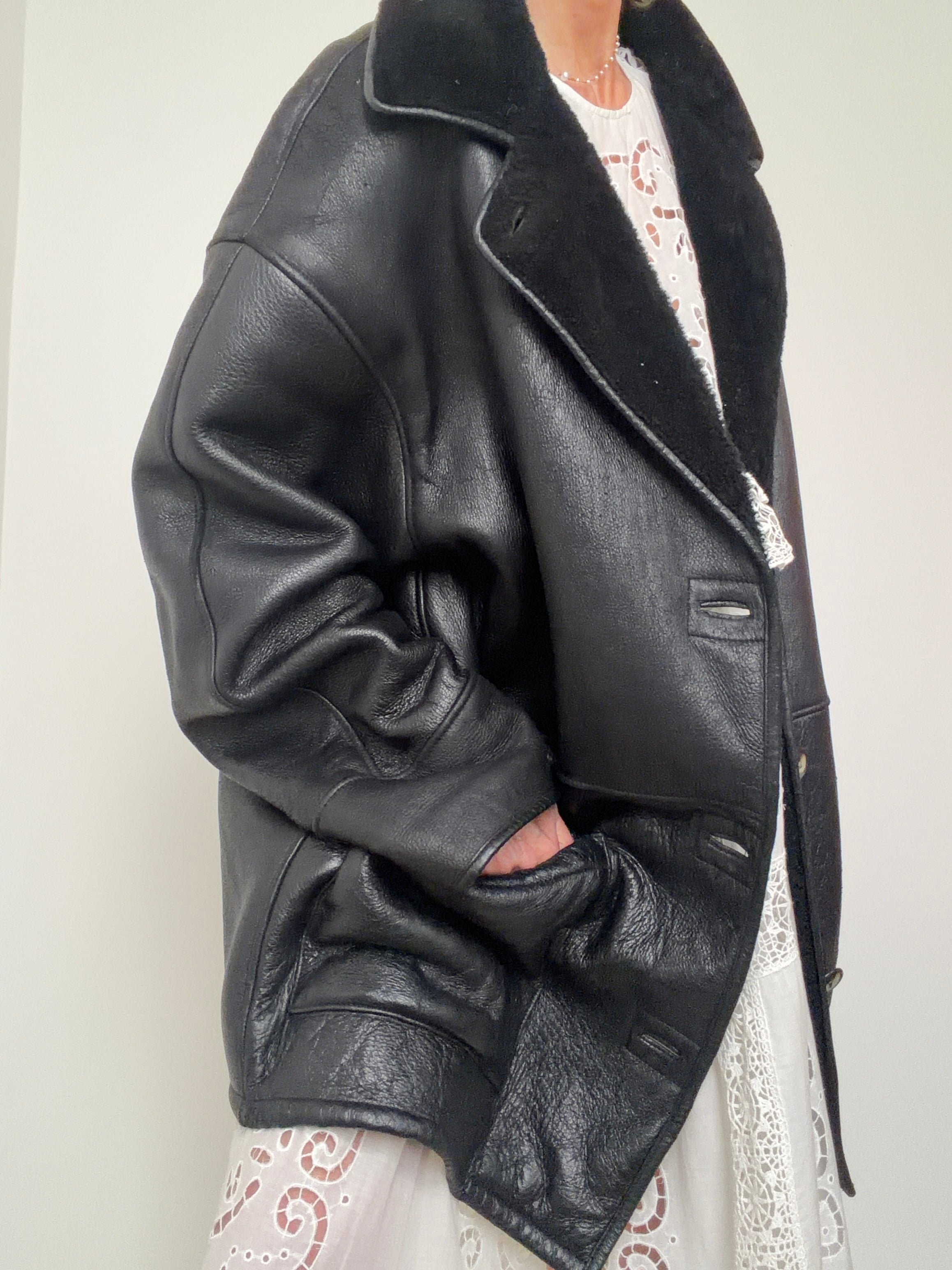 Black Vintage Shearling