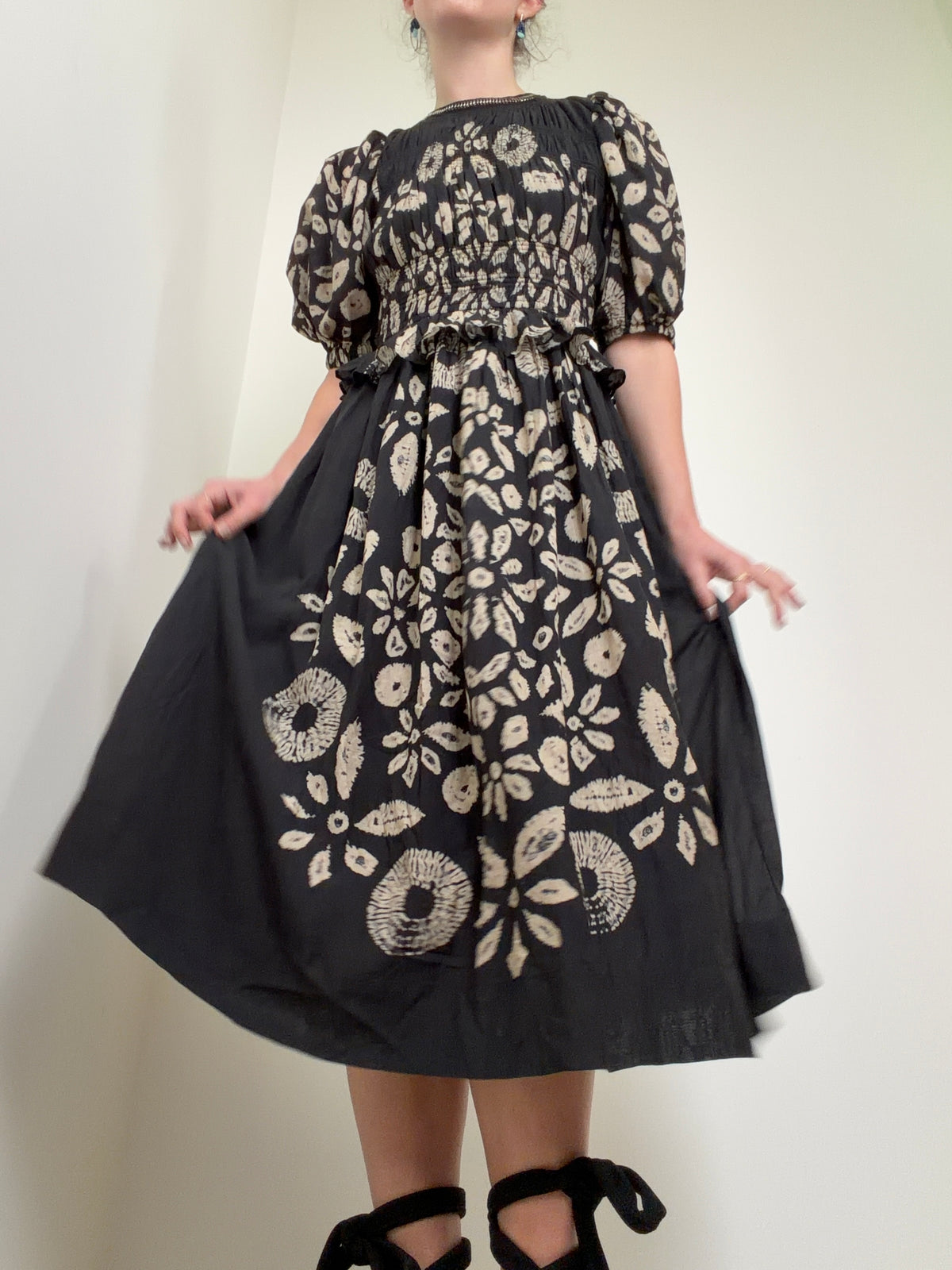 Batik Floral Midi Dress