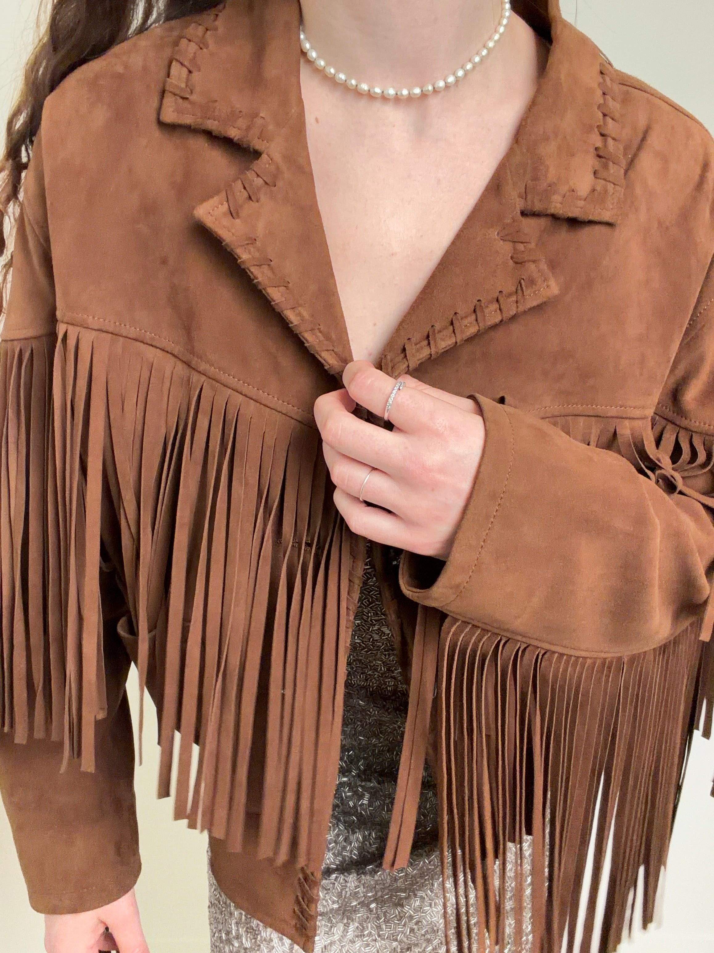 Brown Suede Fringed Jacket