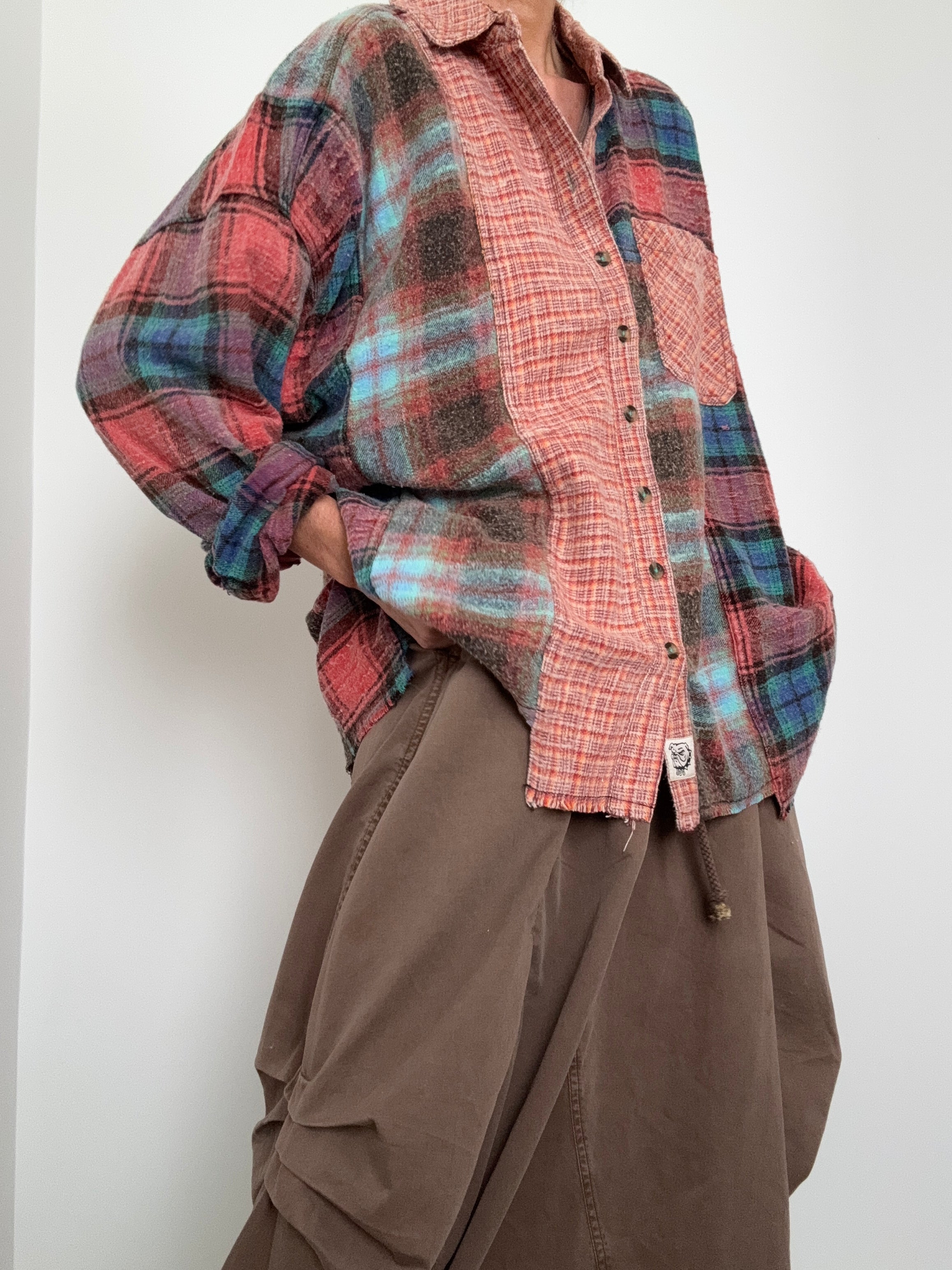 Autumn Patchwork Flannel Shirt