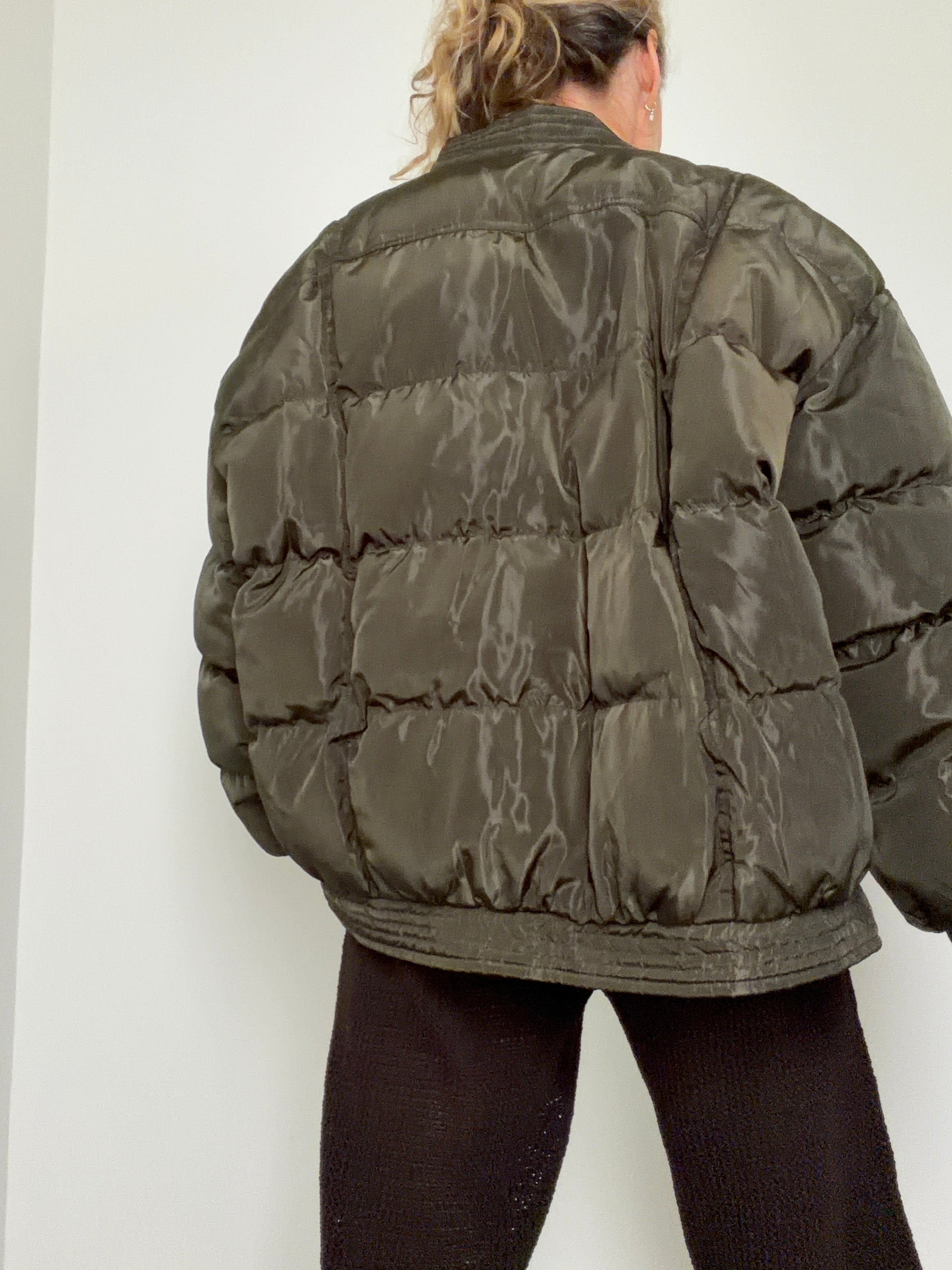 Green Kimono Puffer Jacket