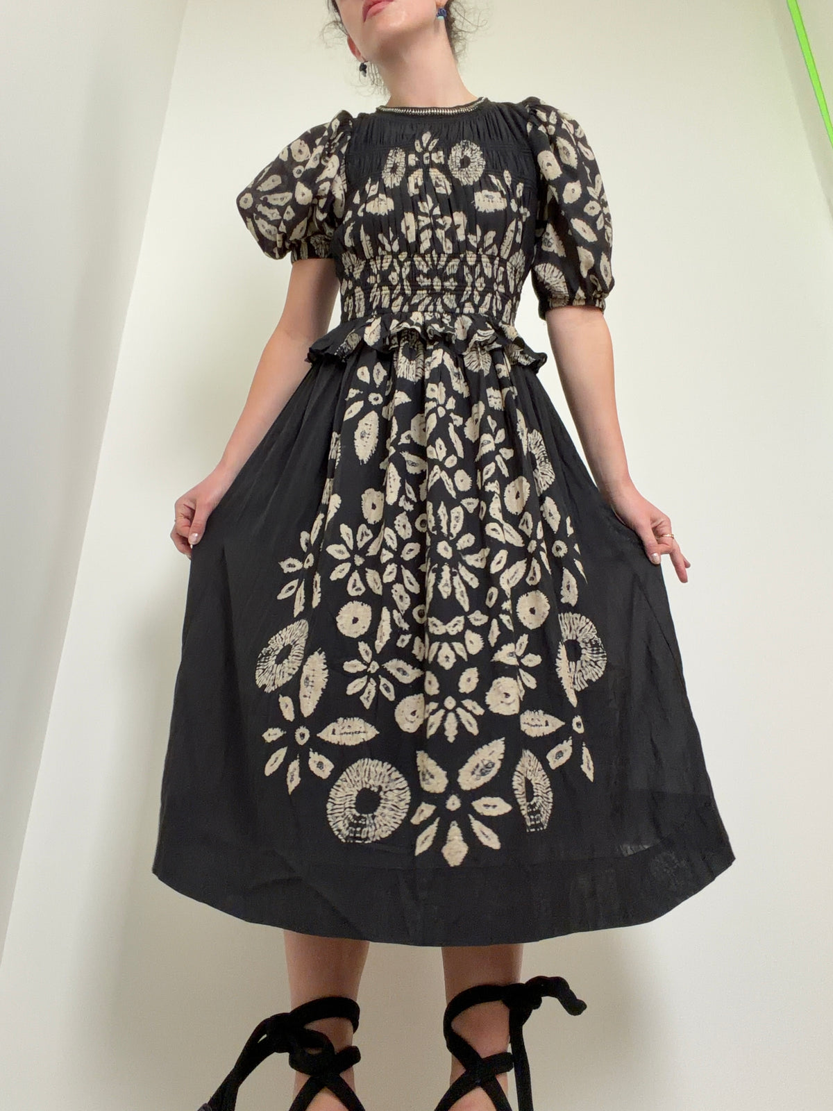Batik Floral Midi Dress