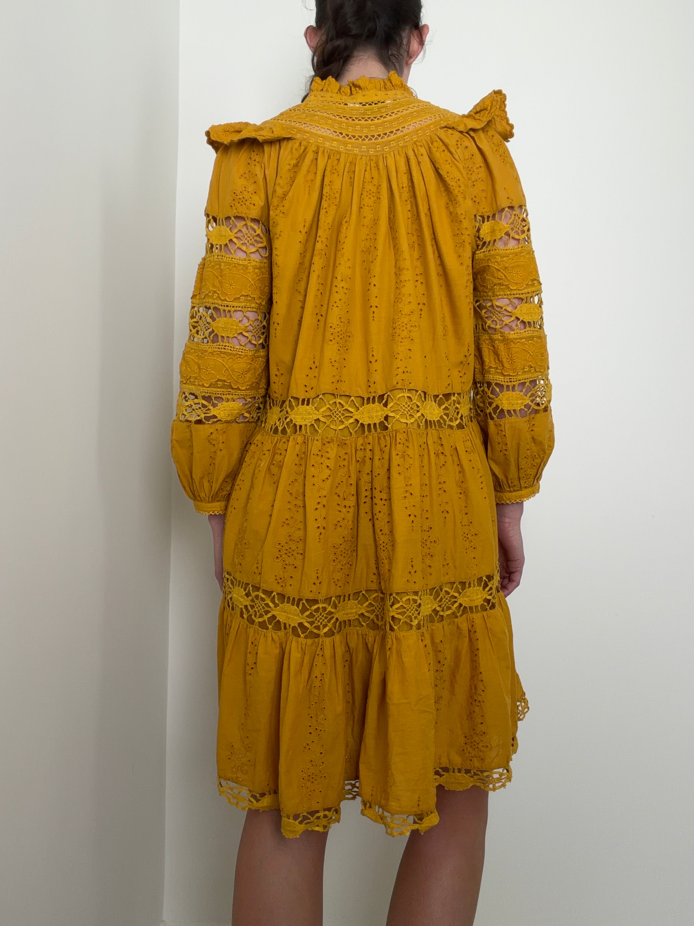 Marigold Prairie Lace Mini Dress