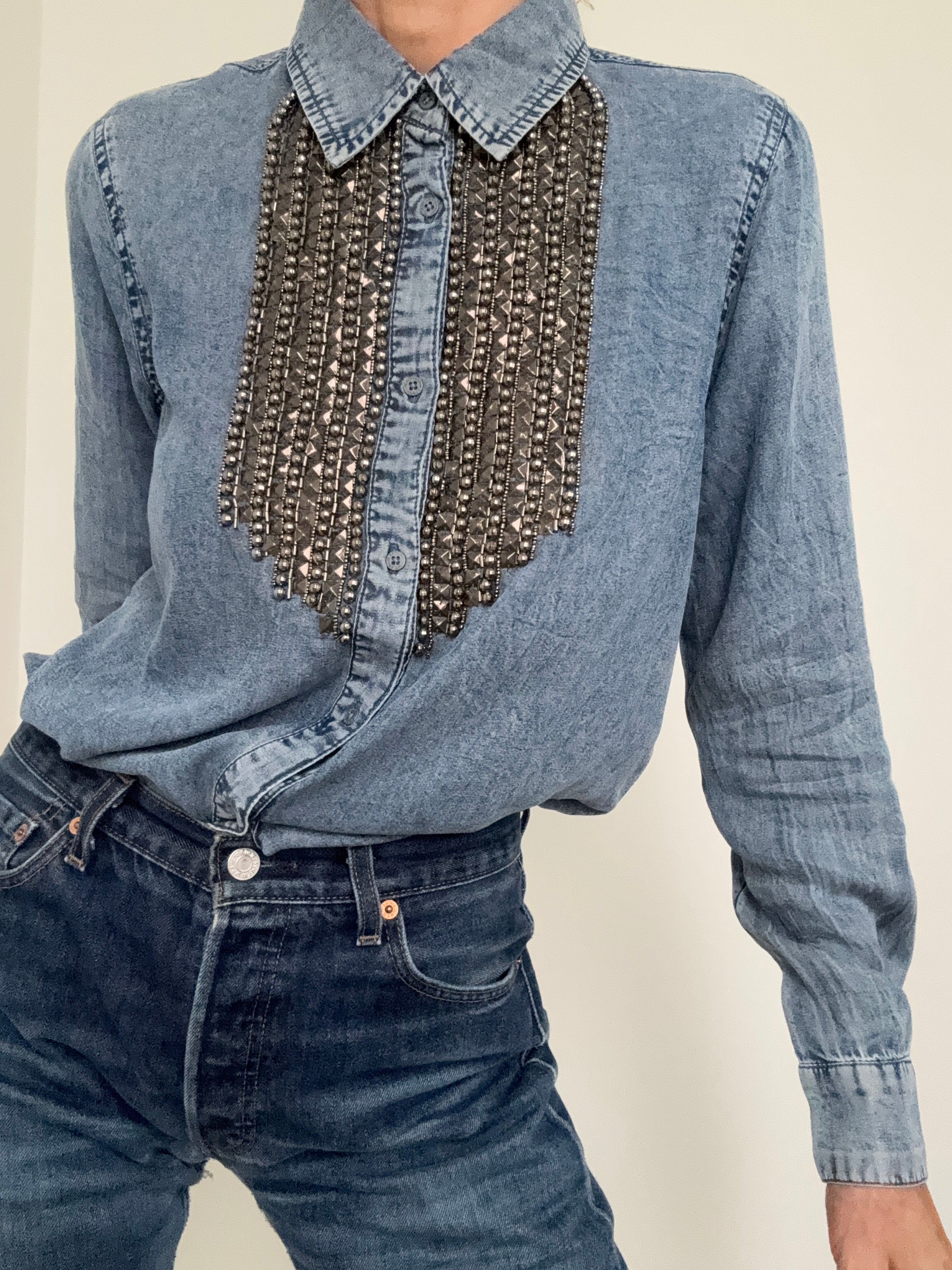Camisa Metallic Denim