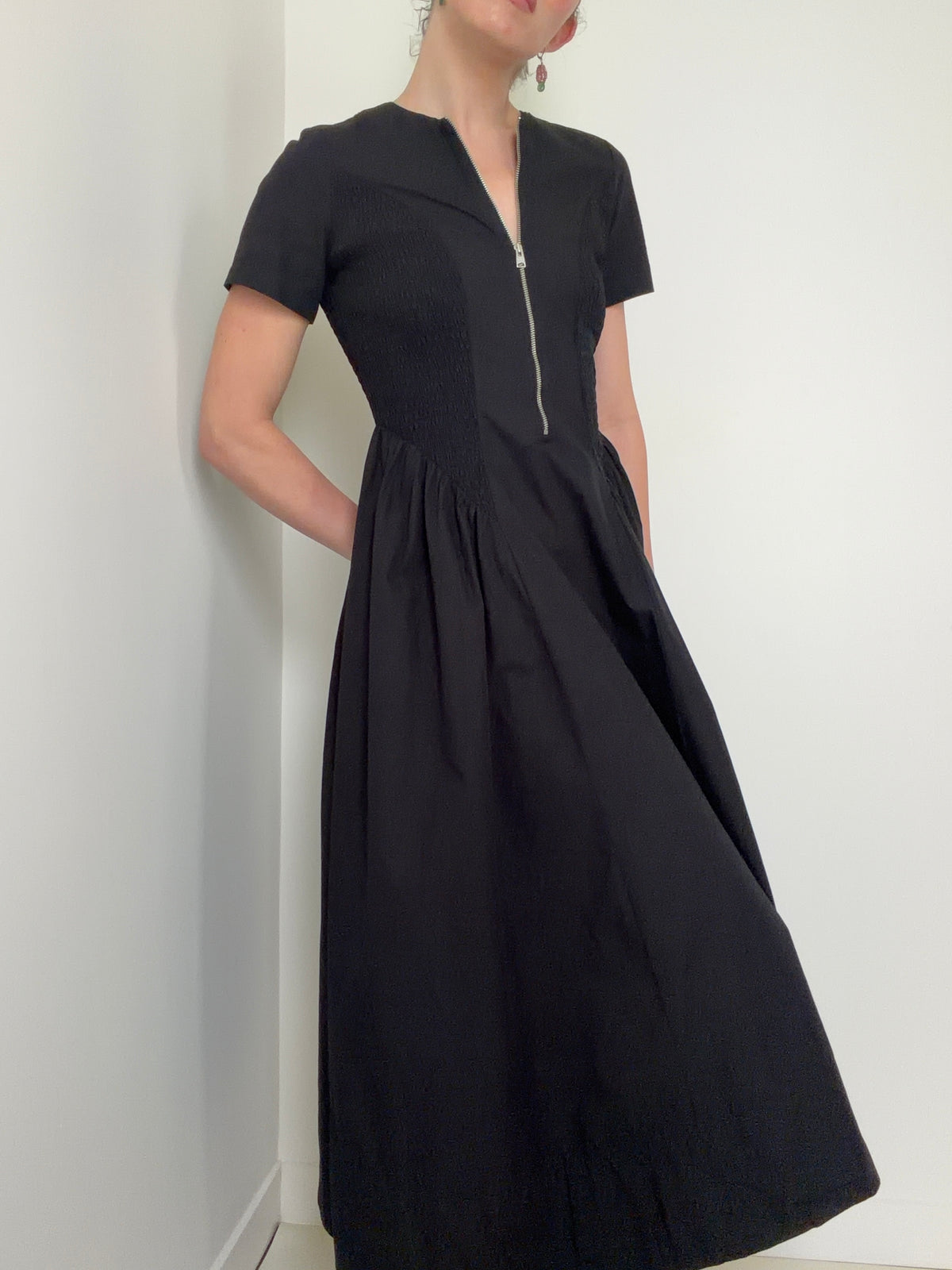 All Saints Dresses Sheena Cotton Midi Dress Black
