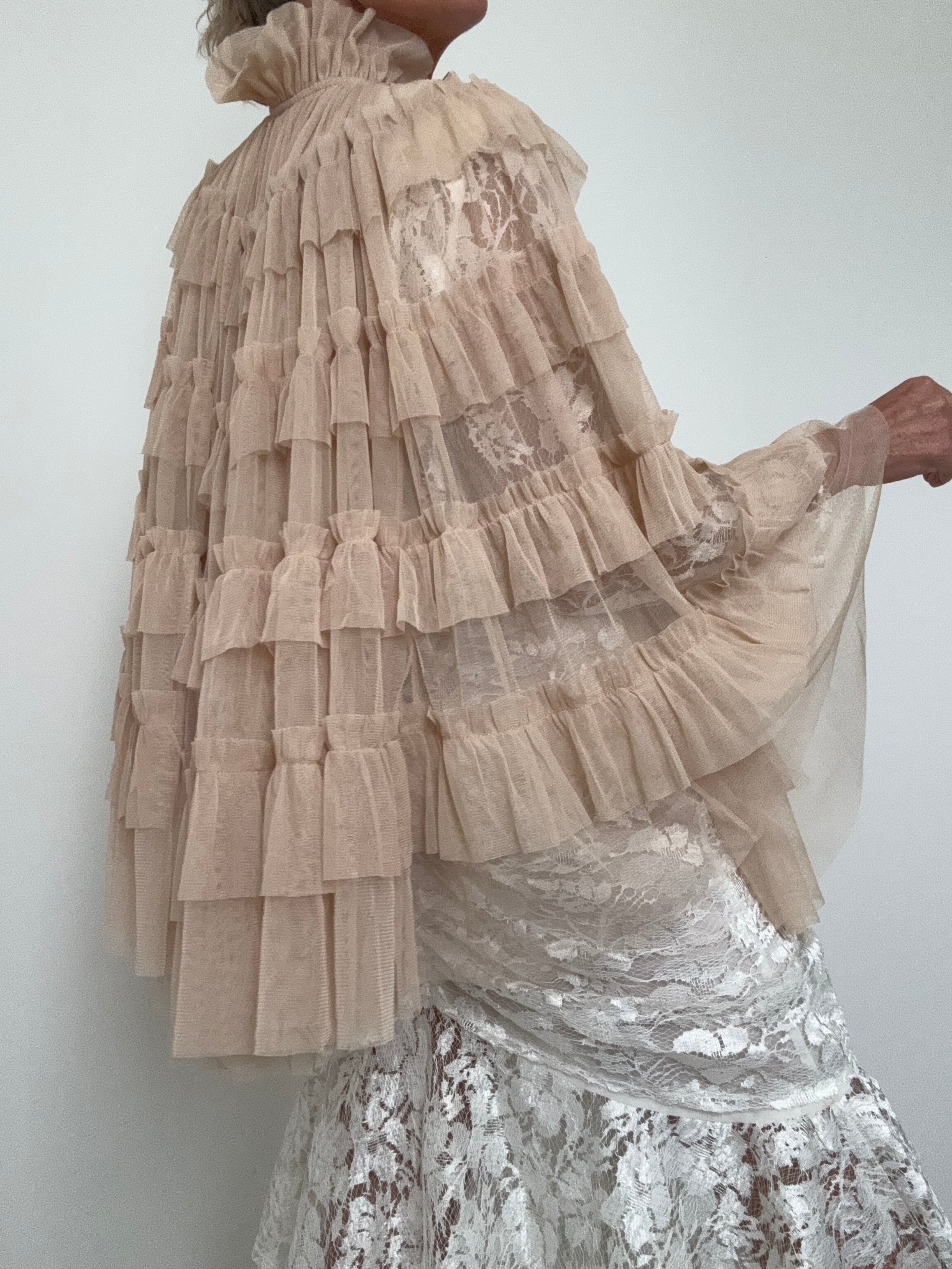 Aude Tiered Cape Coat | Jackets