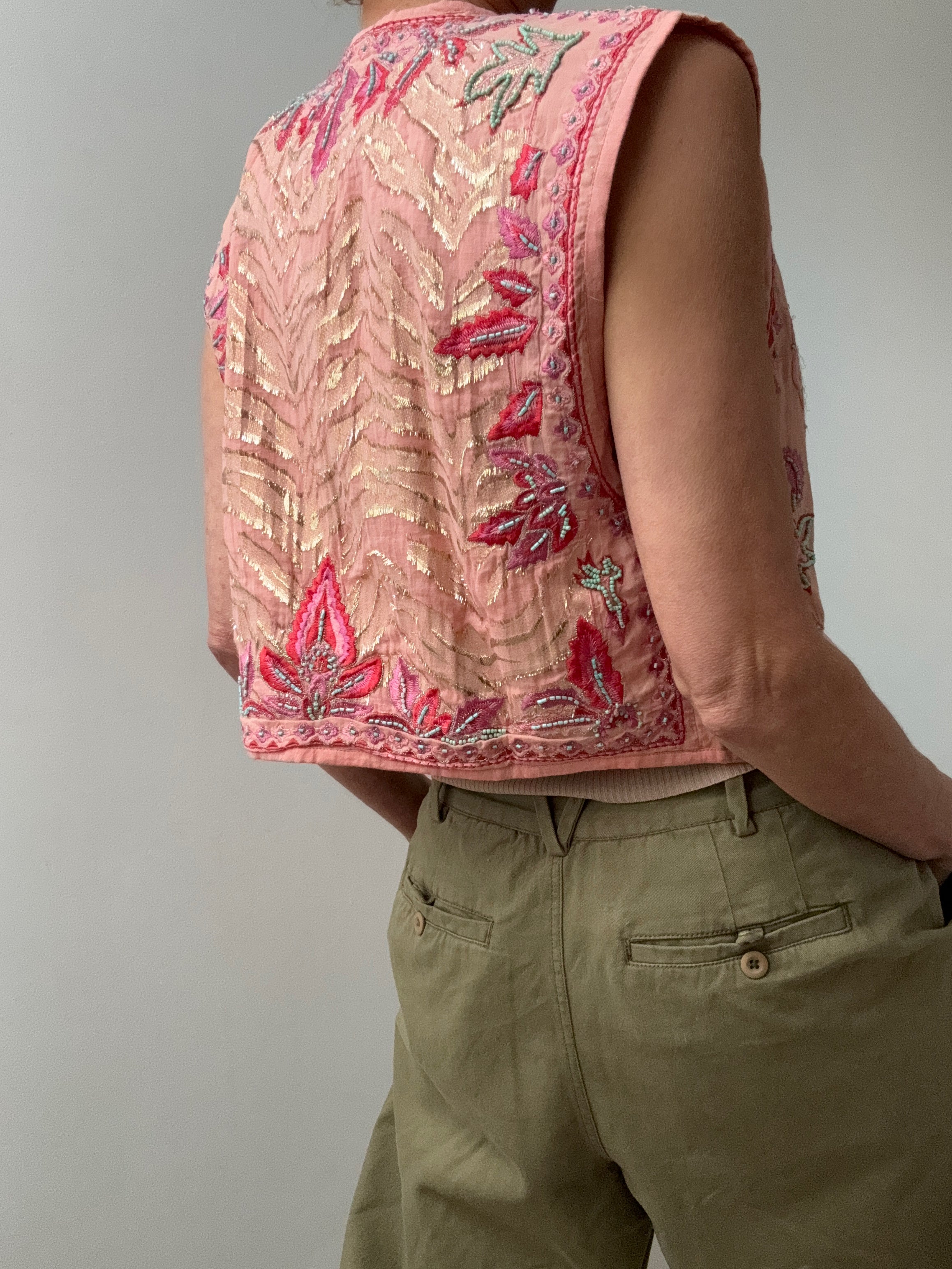 Amina Cotton Vest Pink | Vests
