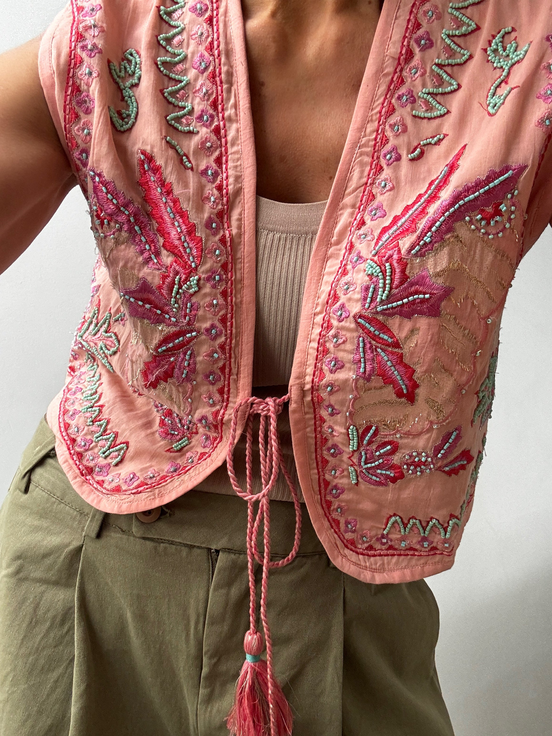Amina Cotton Vest Pink | Vests