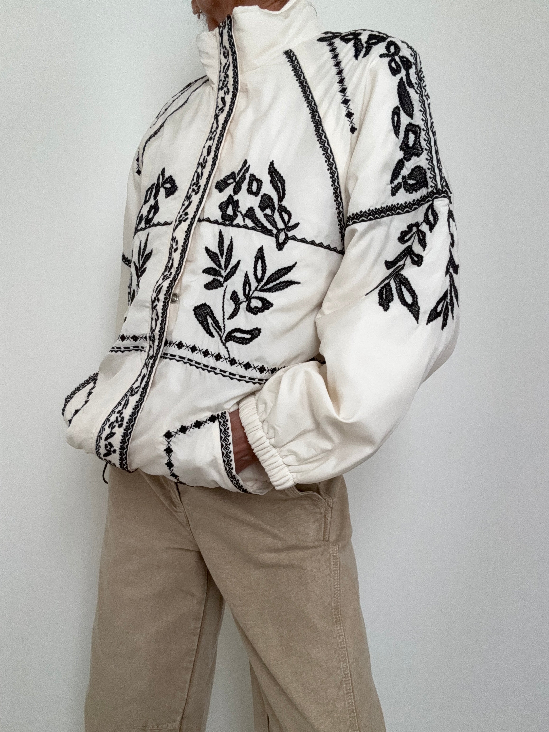 Embroidered Puffer Coat | Jackets
