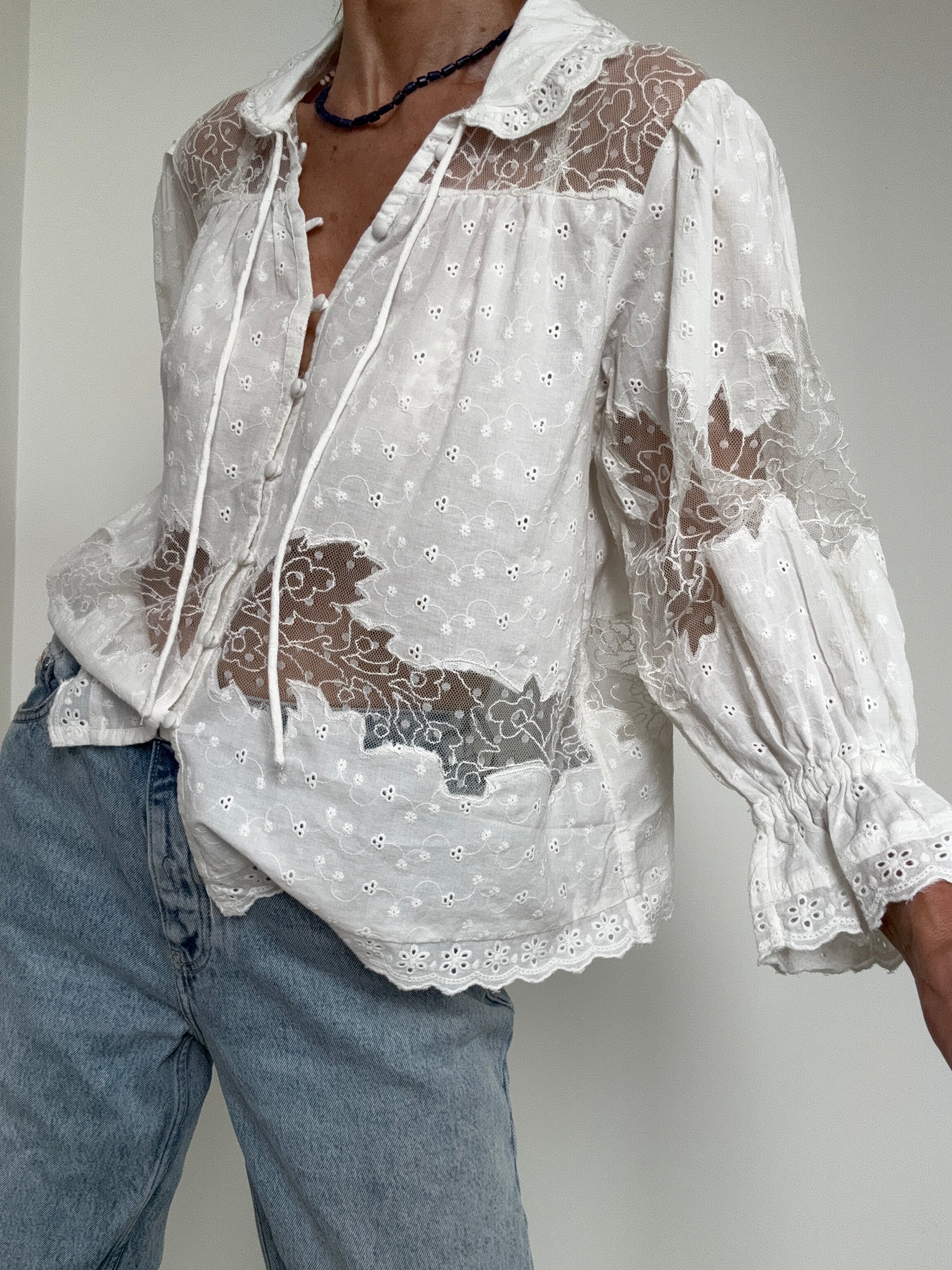Anthropologie Shirts Lace Vintage Style Shirt