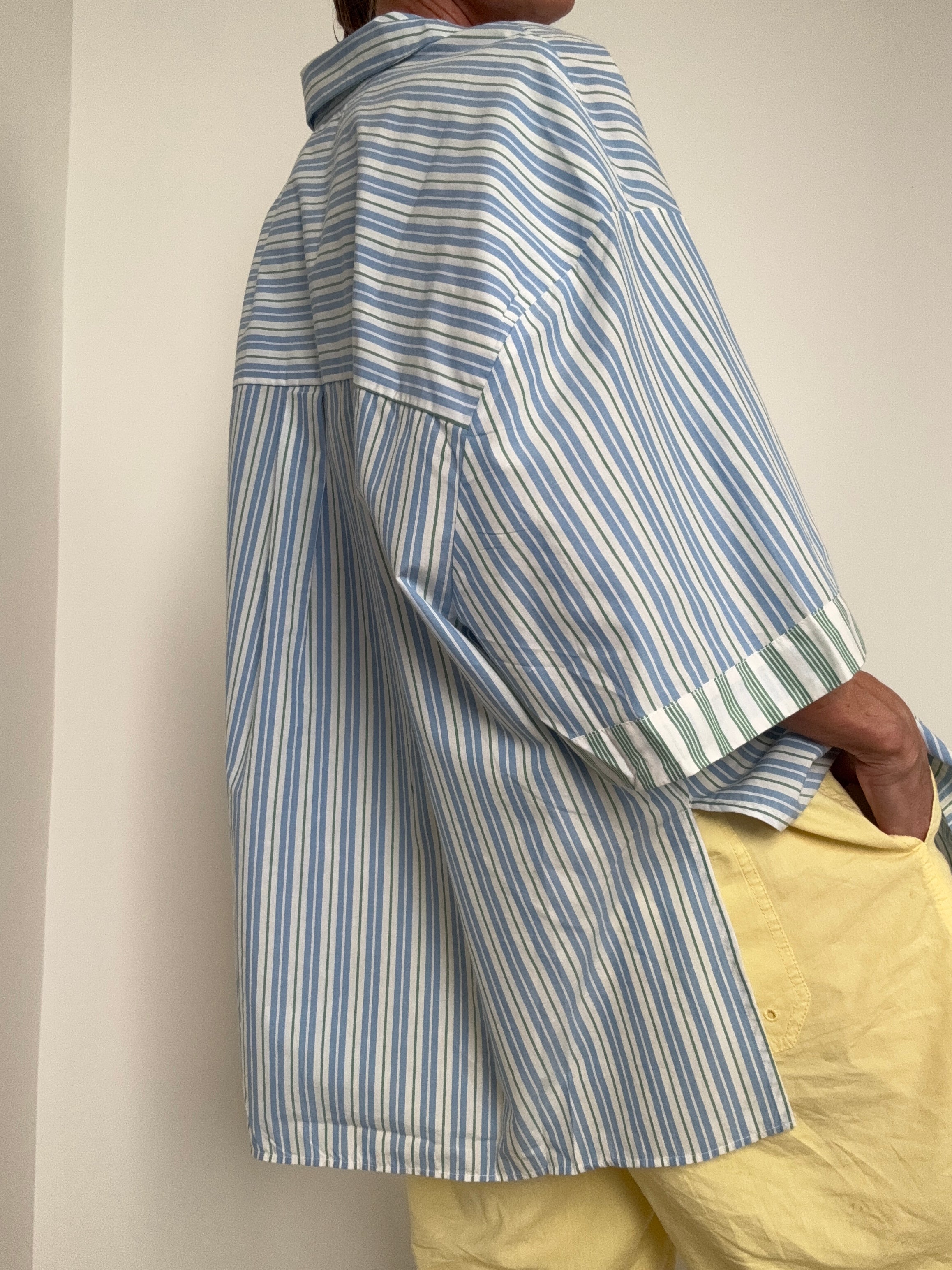 Anthropologie Tops Multi Stripe Cotton Shirt